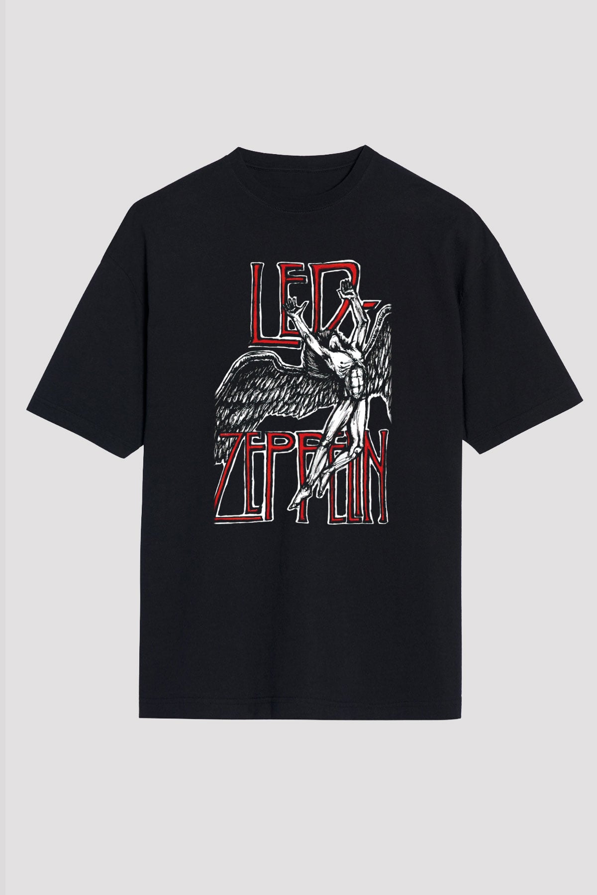 Led Zeppelin Siyah Unisex Oversize Tişört T-Shirt