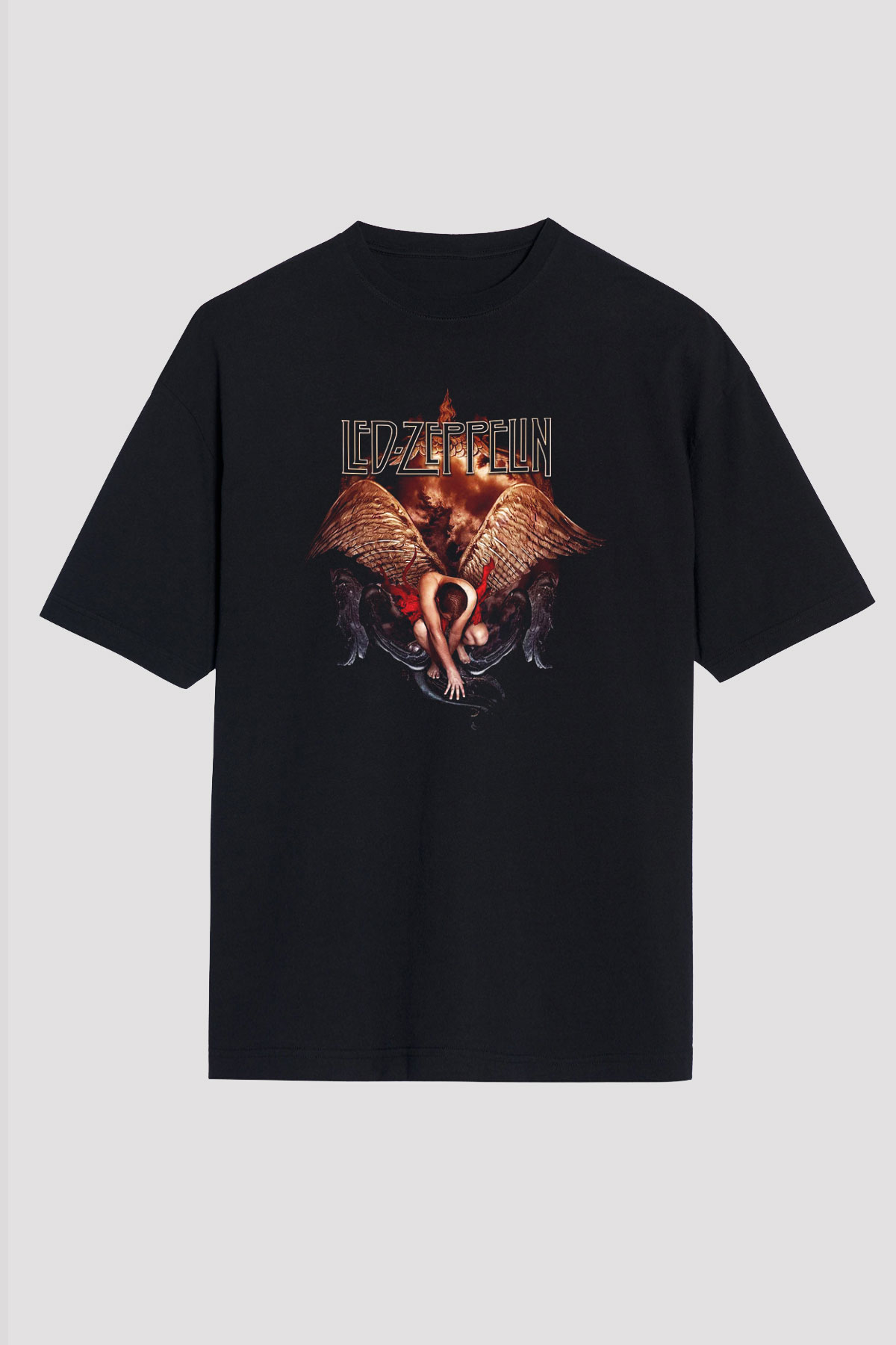 Led Zeppelin Siyah Unisex Oversize Tişört T-Shirt