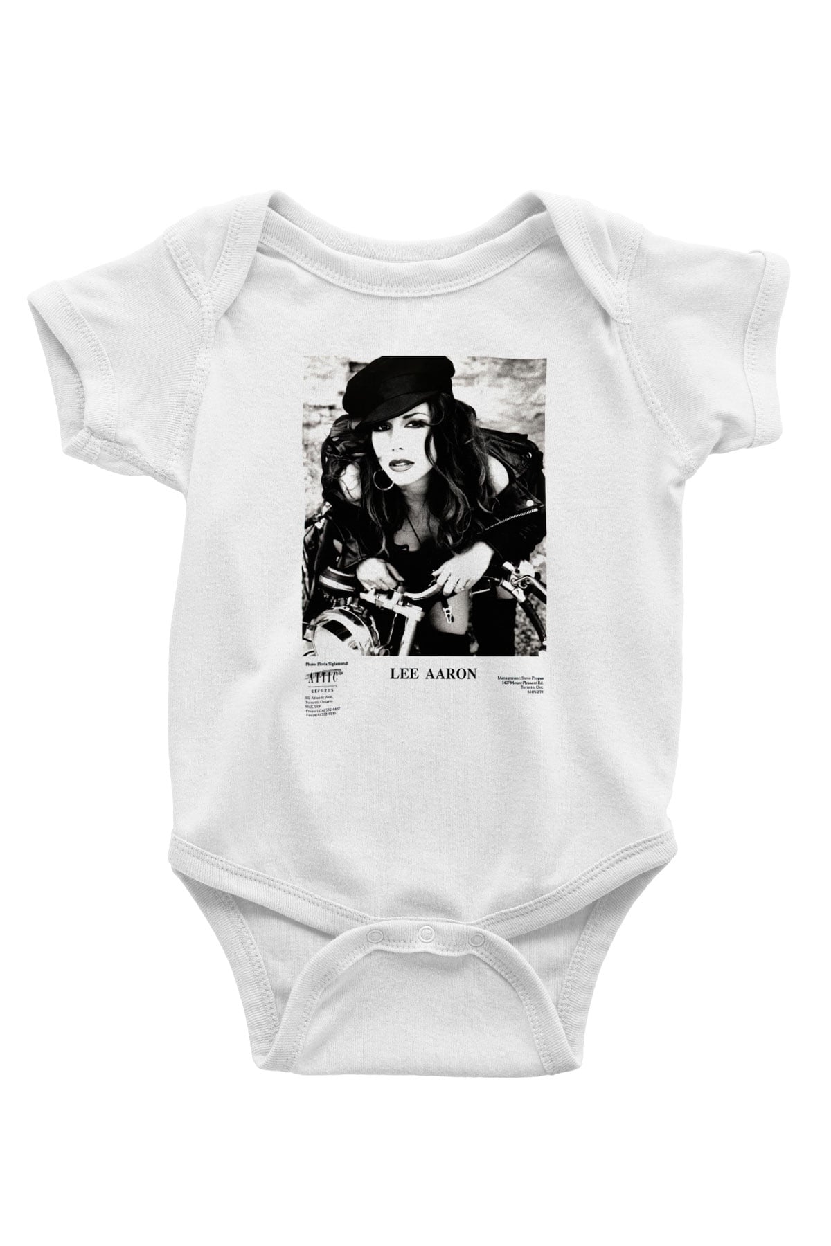 Lee Aaron Baskılı Beyaz Unisex Bebek Body - Zıbın
