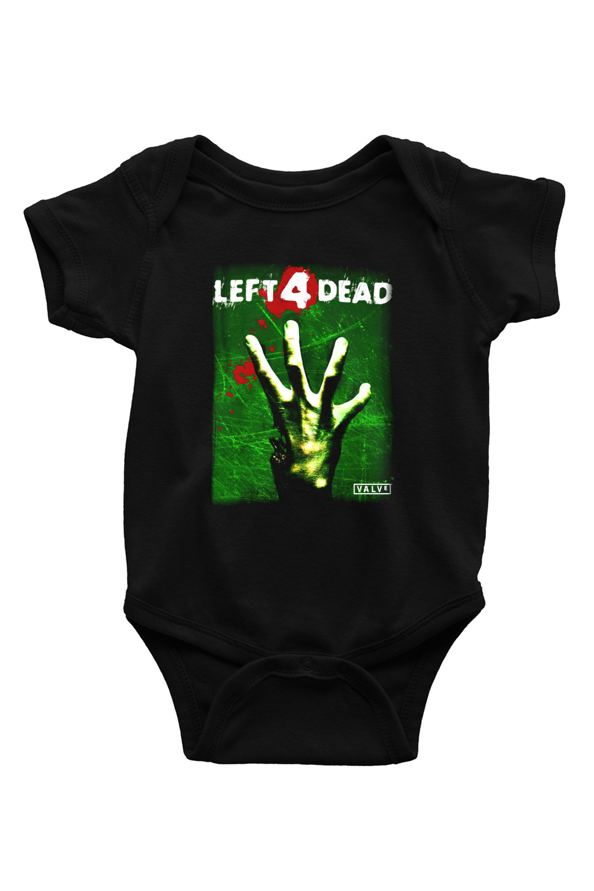 Left 4 Dead Baskılı Siyah Bebek Body - Zıbın