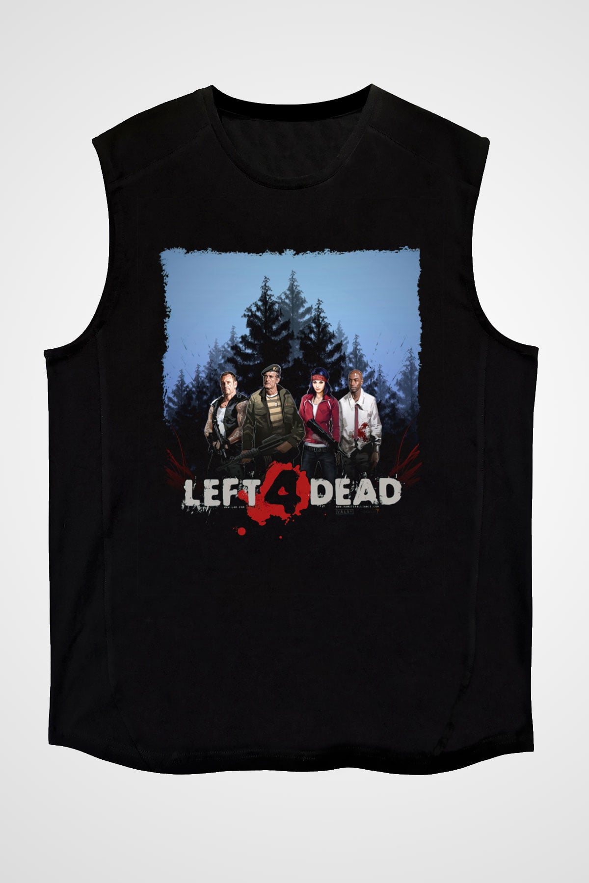 Left 4 Dead Siyah Unisex Kolsuz Tişört