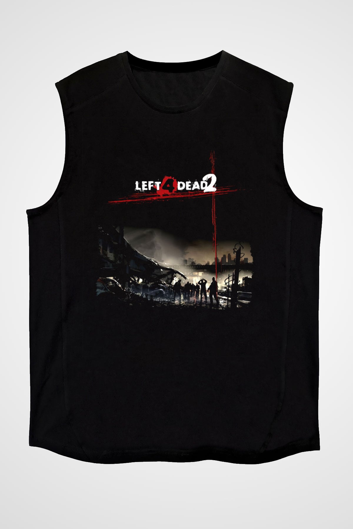 Left 4 Dead Siyah Unisex Kolsuz Tişört