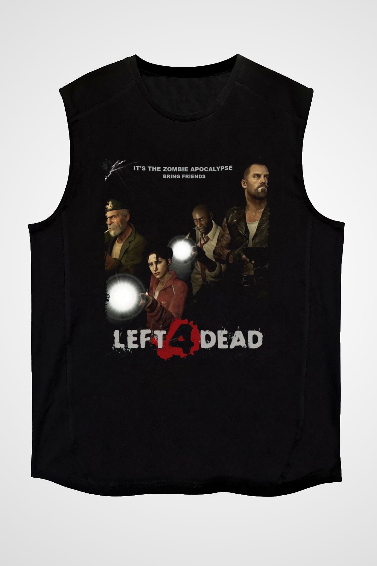 Left 4 Dead Siyah Unisex Kolsuz Tişört
