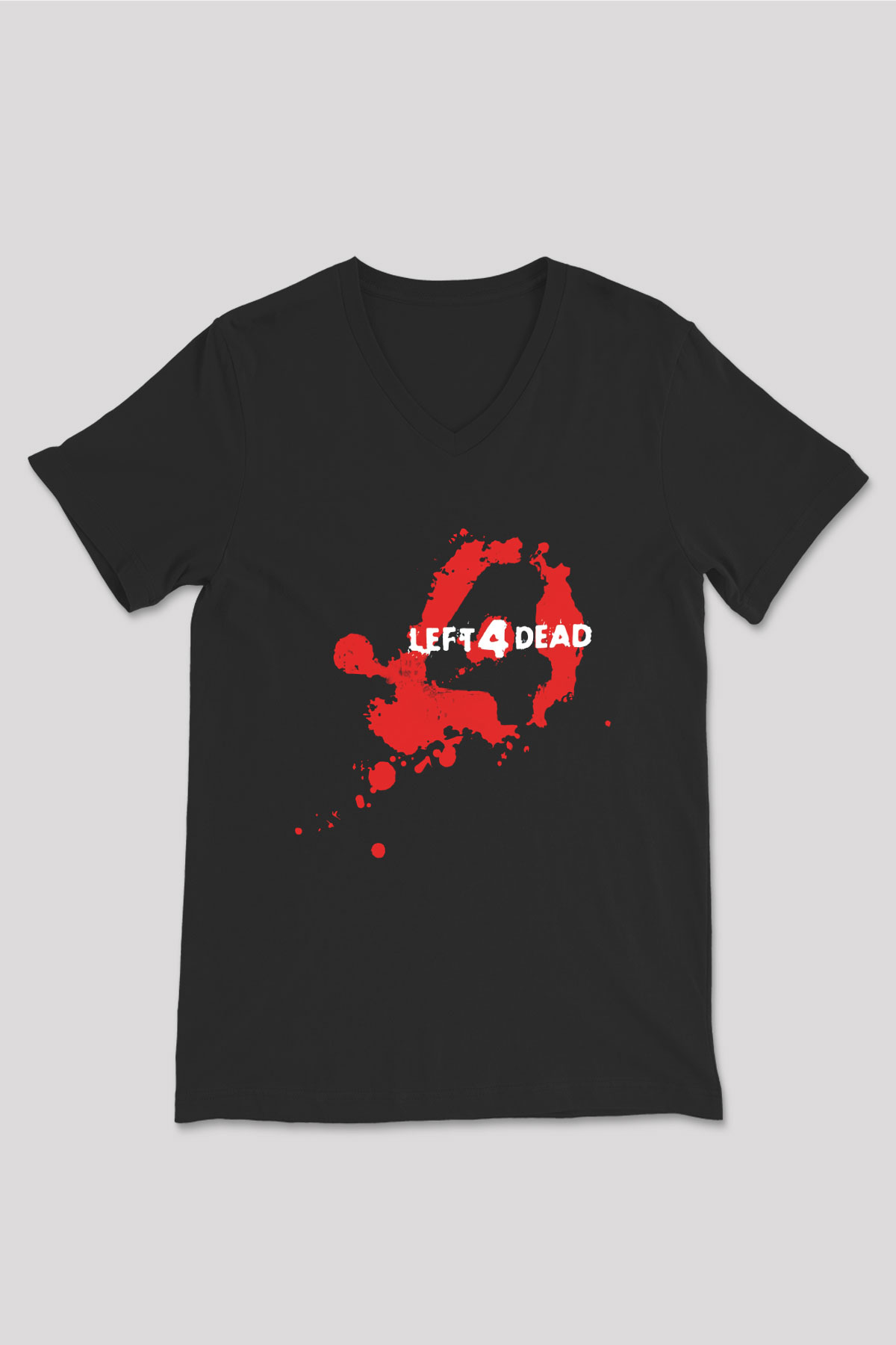Left 4 Dead Siyah Unisex V Yaka Tişört T-Shirt