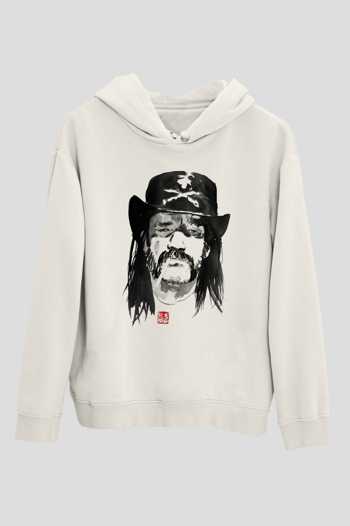 Lemmy Beyaz Unisex Kapüşonlu Sweatshirt