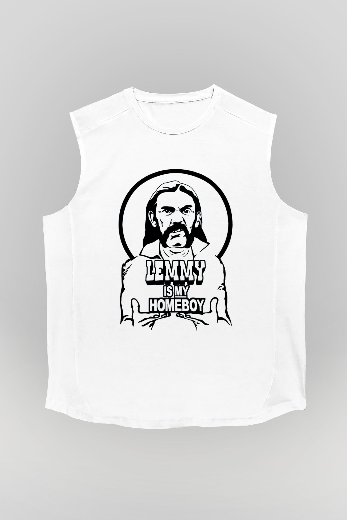 Lemmy Beyaz Unisex Kolsuz Tişört