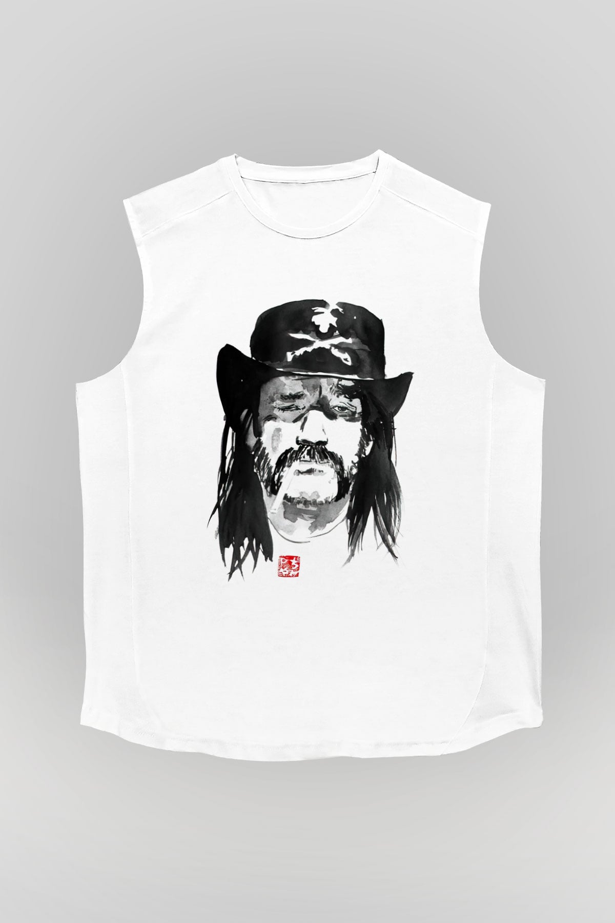 Lemmy Beyaz Unisex Kolsuz Tişört