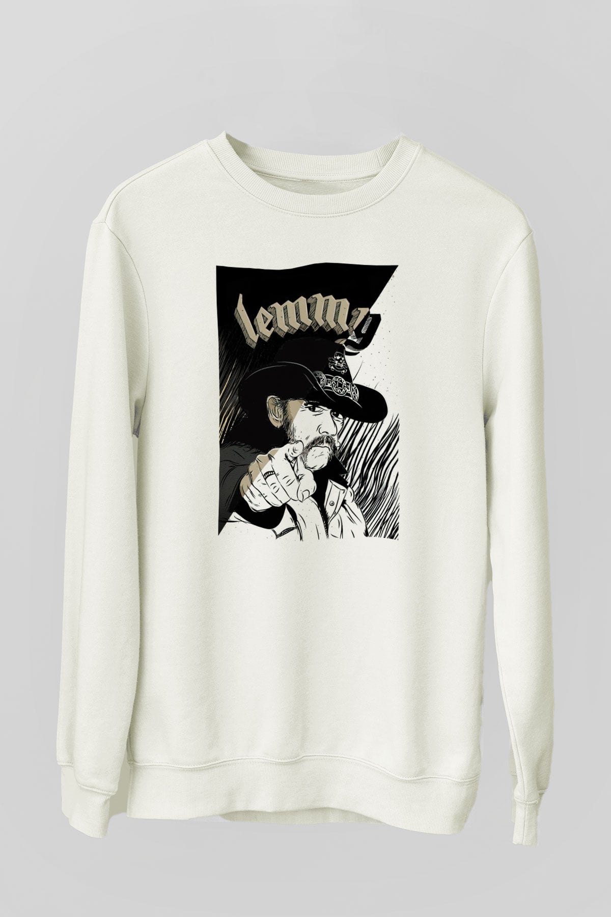 Lemmy Beyaz Unisex Sweatshirt