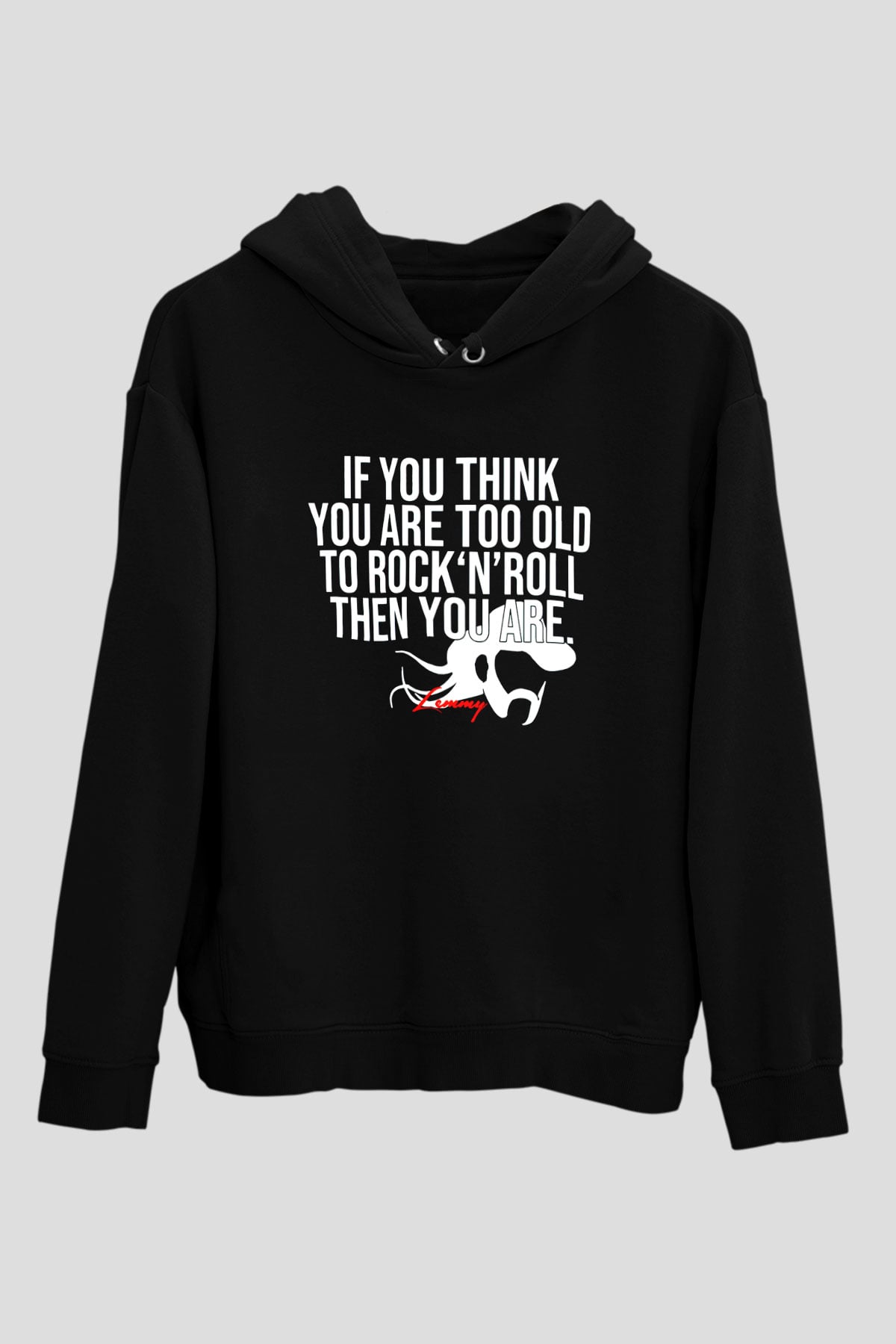 Lemmy Siyah Unisex Kapüşonlu Sweatshirt