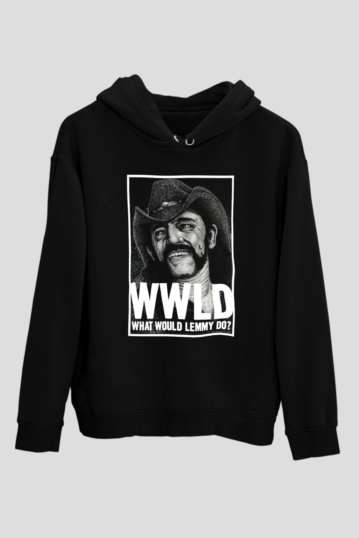 Lemmy Siyah Unisex Kapüşonlu Sweatshirt