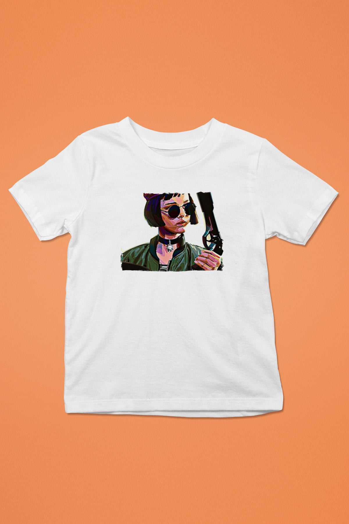 Leon Baskılı Beyaz Unisex Beyaz Çocuk Tişört - Tshirt