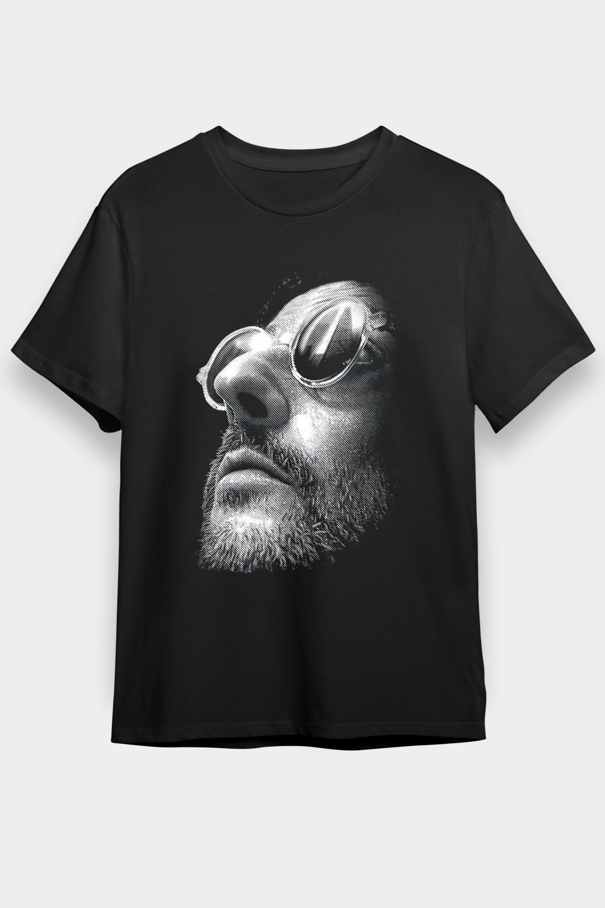 Leon Baskılı Unisex Siyah Tişört - Tshirt