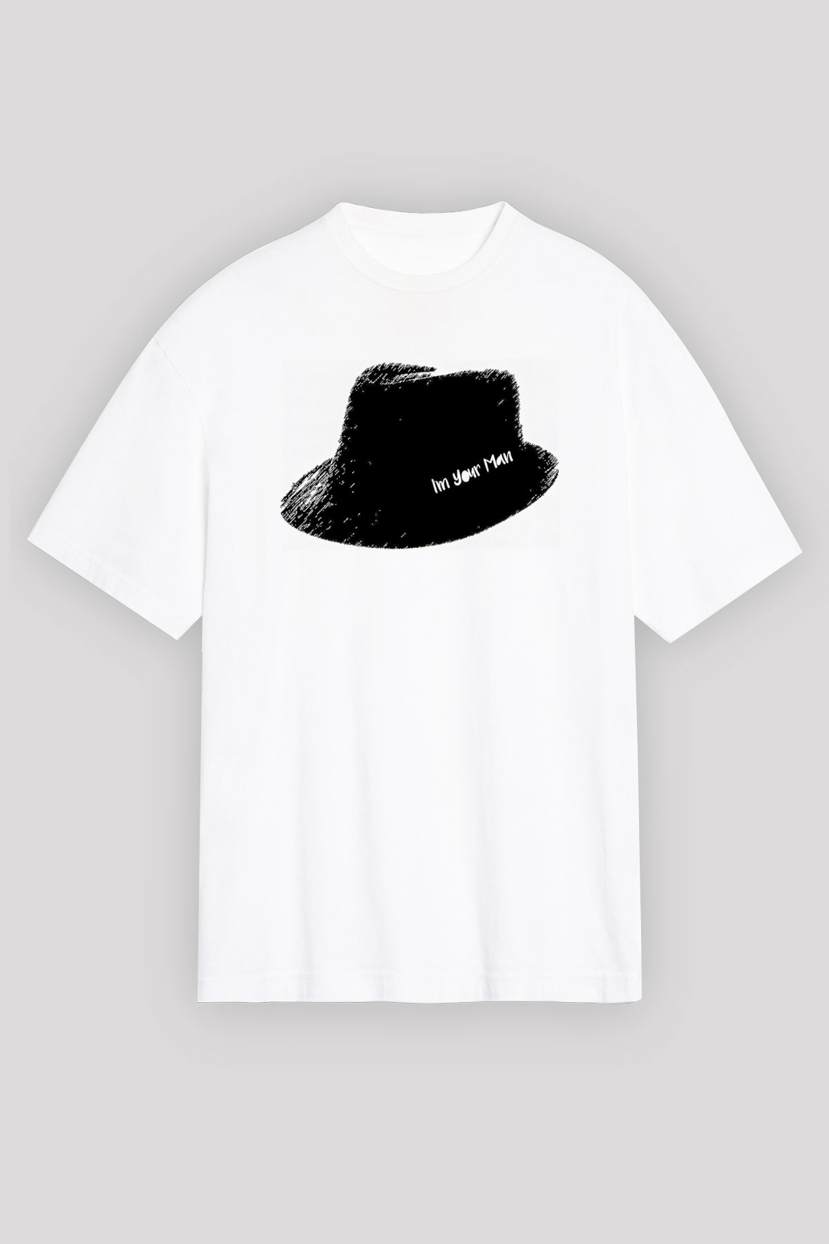 Leonard Cohen Baskılı Beyaz Unisex Oversize Tişört - Tshirt