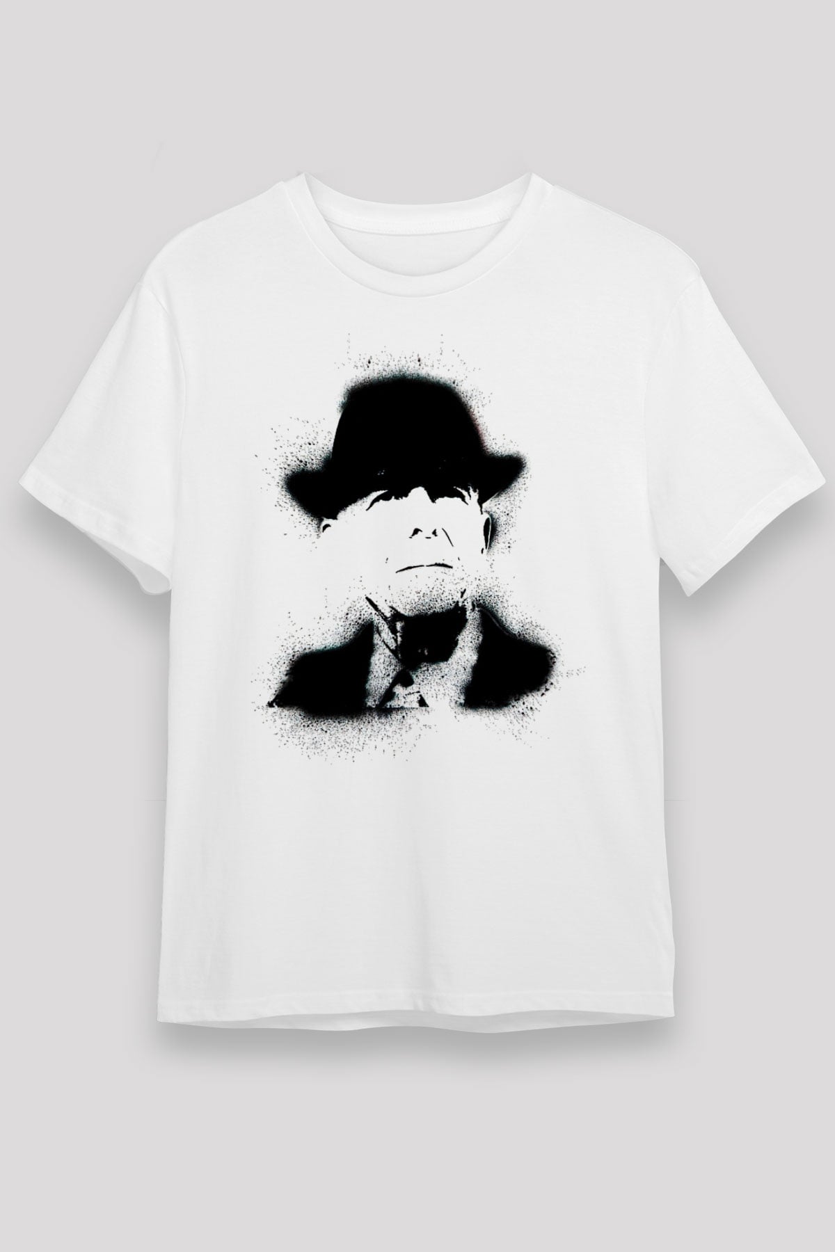 Leonard Cohen Baskılı Unisex Beyaz Tişört - Tshirt