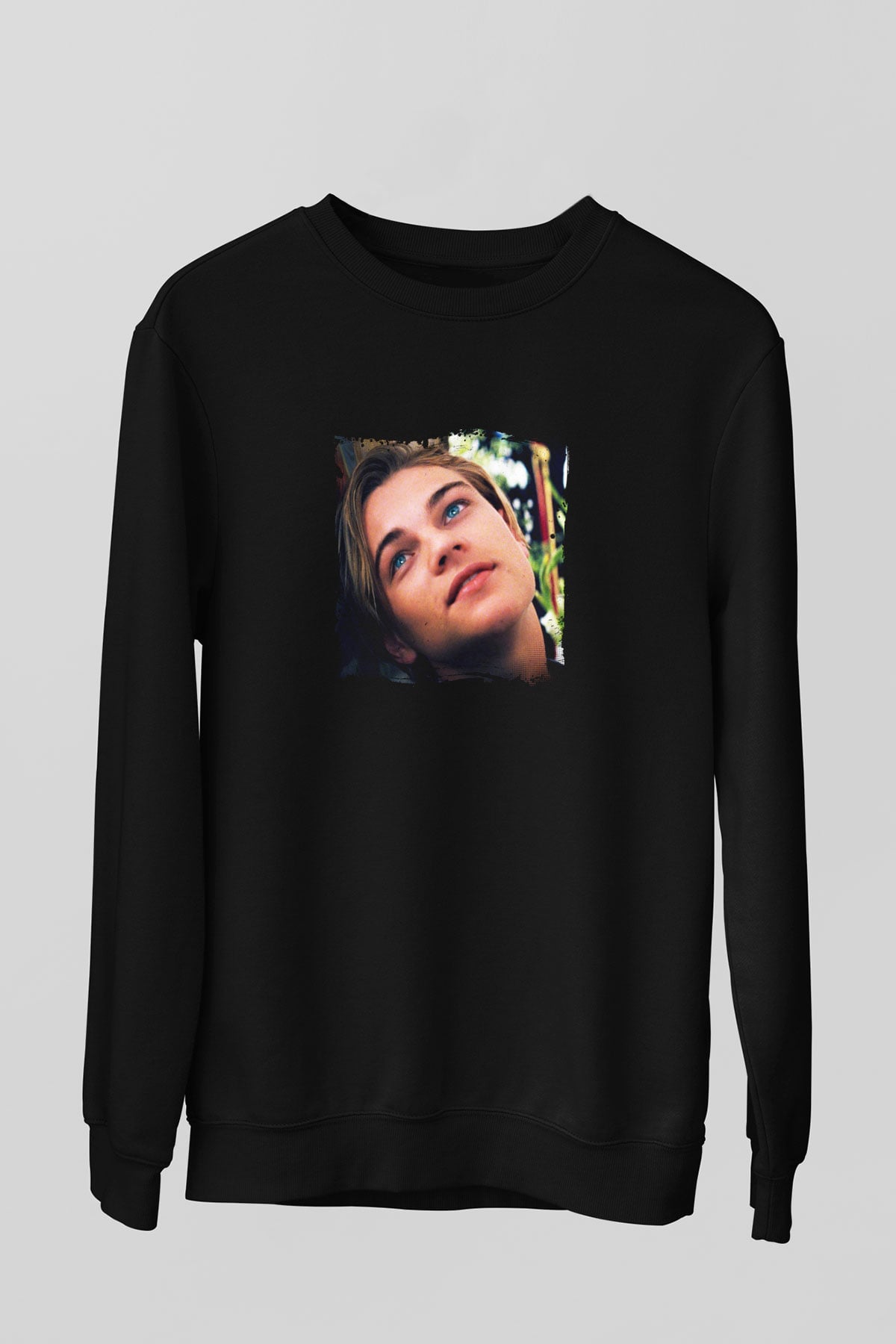 Leonardo DiCaprio Baskılı Unisex Siyah Sweatshirt