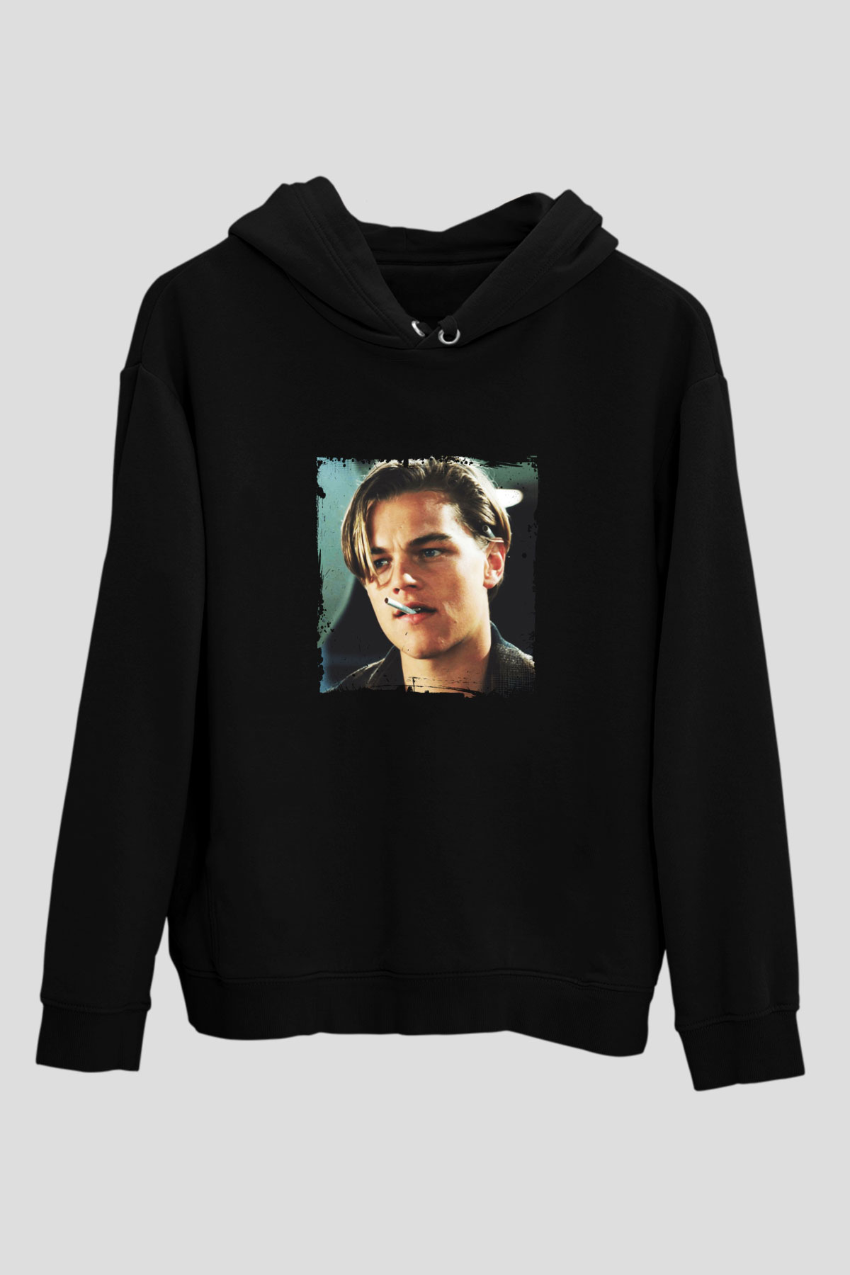 Leonardo DiCaprio Baskılı Unisex Siyah Hoodie