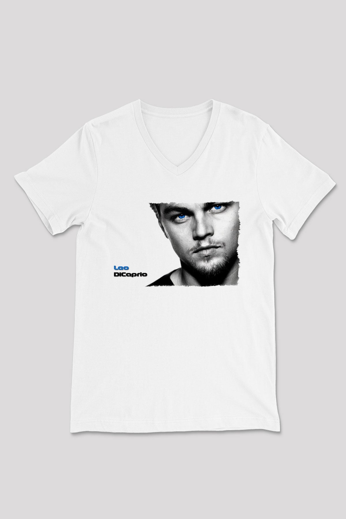 Leonardo DiCaprio Beyaz Unisex V Yaka Tişört
