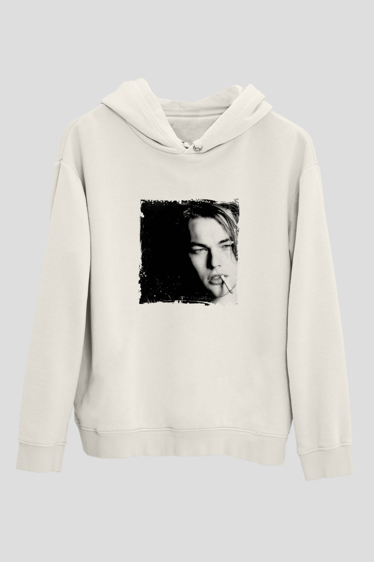 Leonardo DiCaprio Unisex Baskılı Beyaz Kapüşonlu Sweatshirt