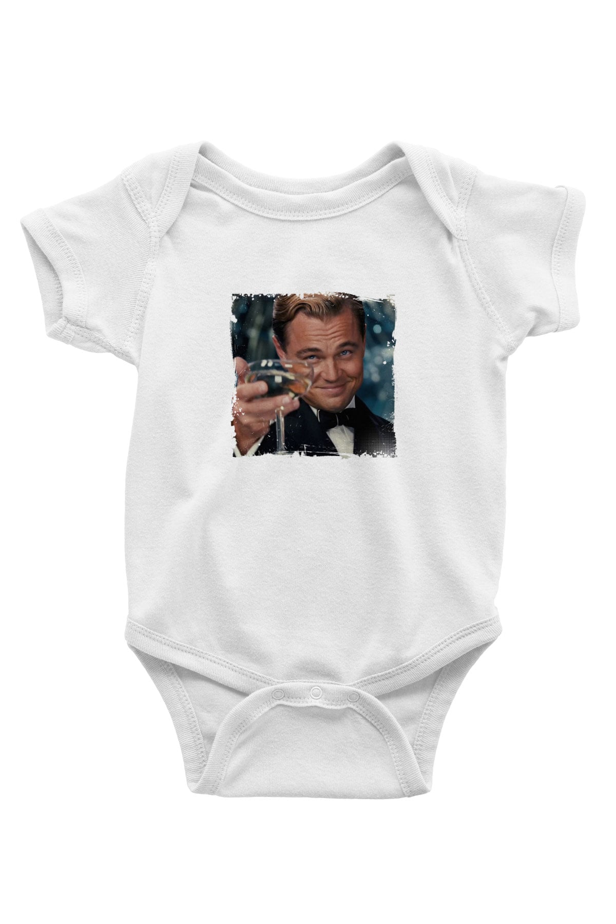 Leonardo DiCaprio Unisex Baskılı Beyaz Bebek Body - Zıbın
