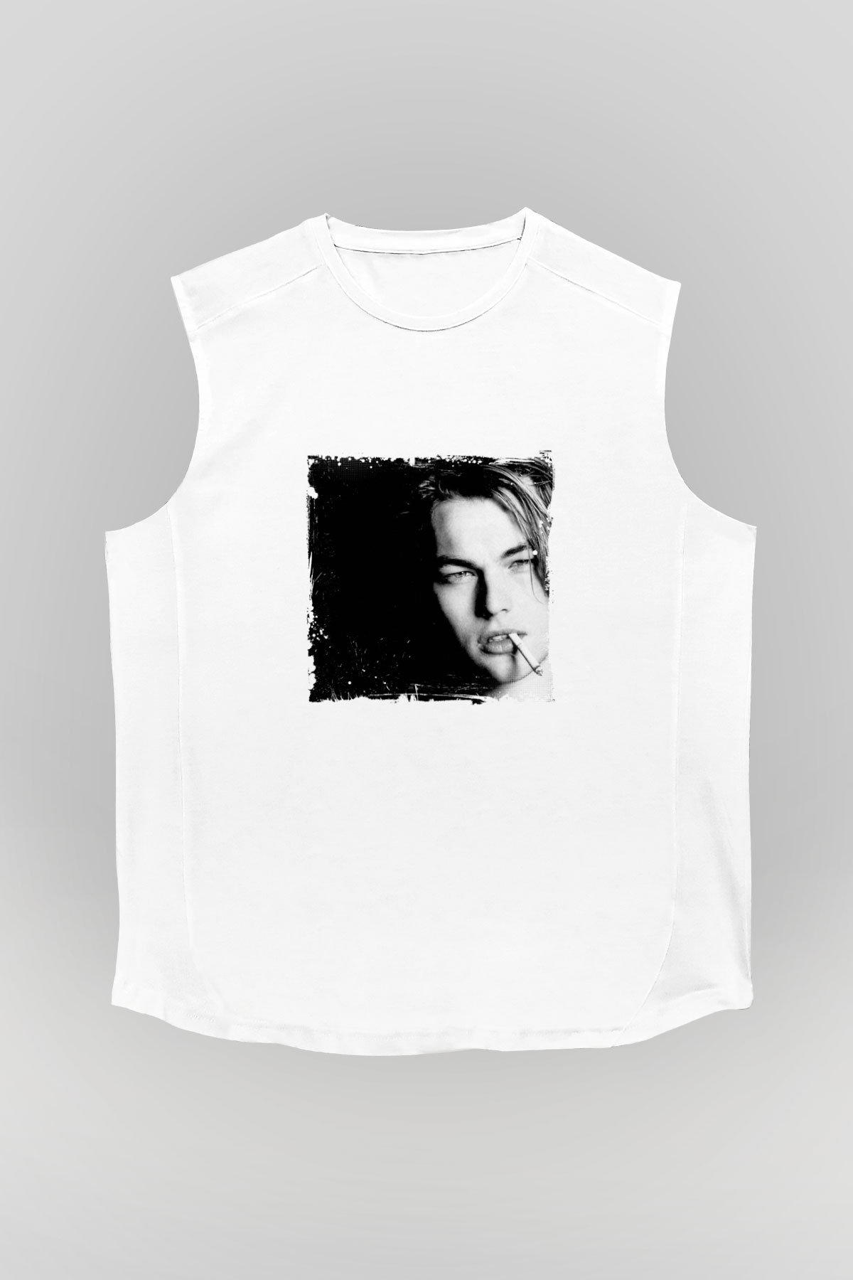 Leonardo DiCaprio Unisex Baskılı Beyaz Kolsuz Tişört