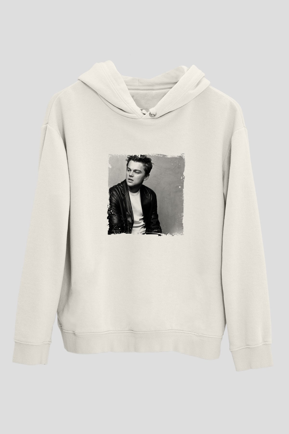 Leonardo DiCaprio Unisex Baskılı Beyaz Kapüşonlu Sweatshirt