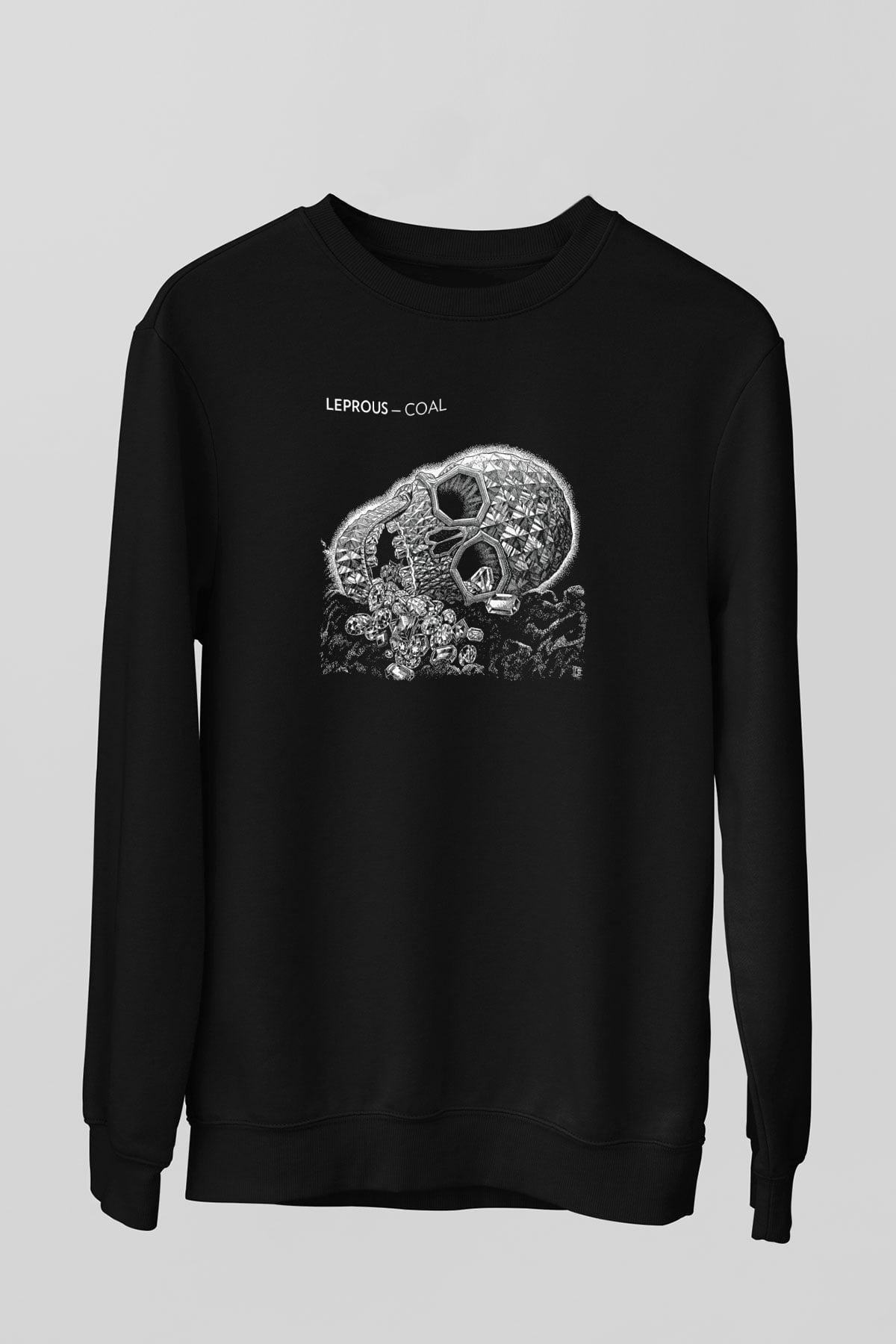 Leprous Baskılı Unisex Siyah Sweatshirt