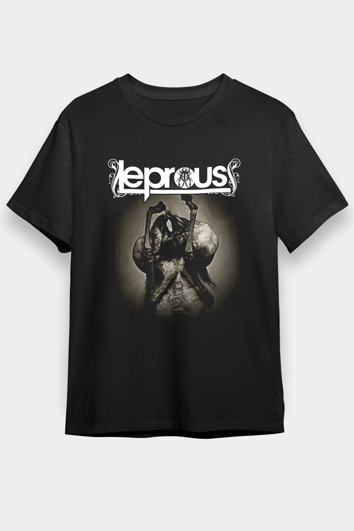 Leprous Baskılı Unisex Siyah Tişört - Tshirt
