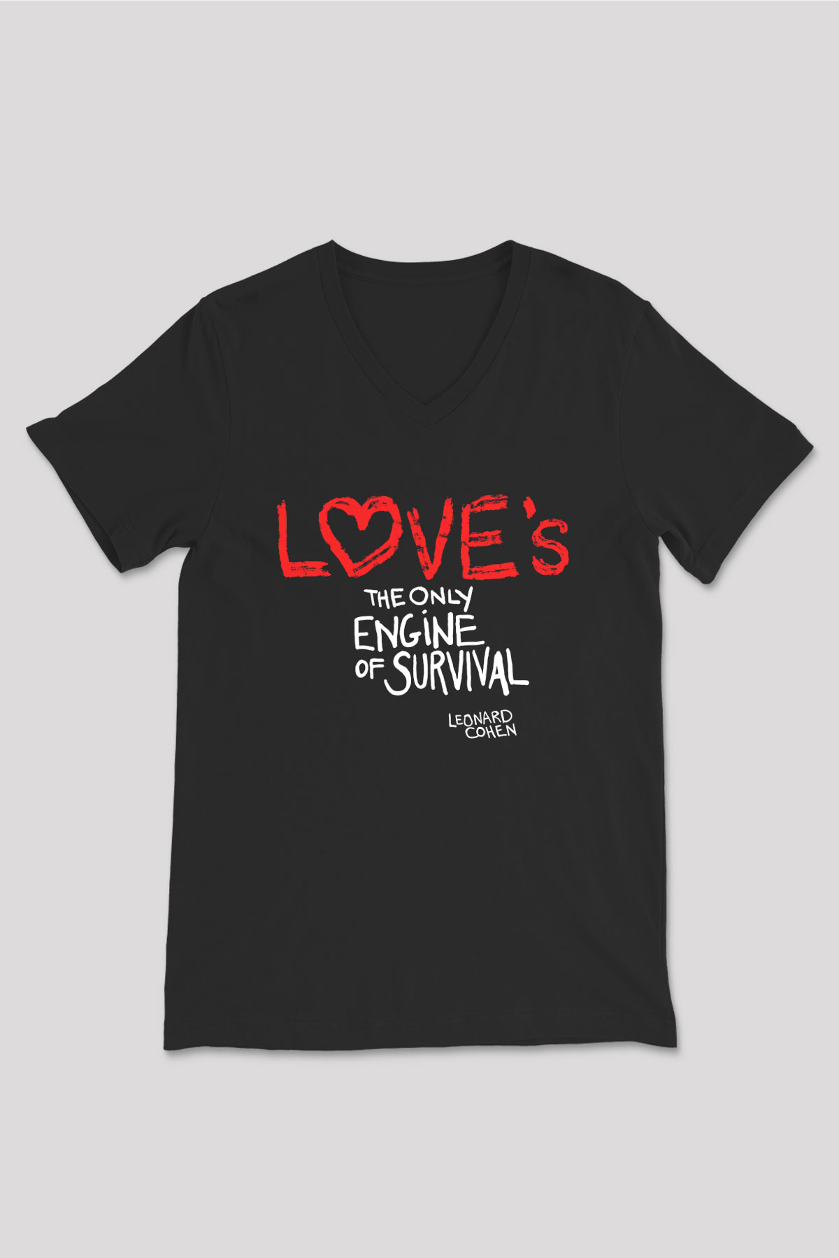 Leprous Baskılı Unisex Siyah V Yaka Tişört - Tshirt