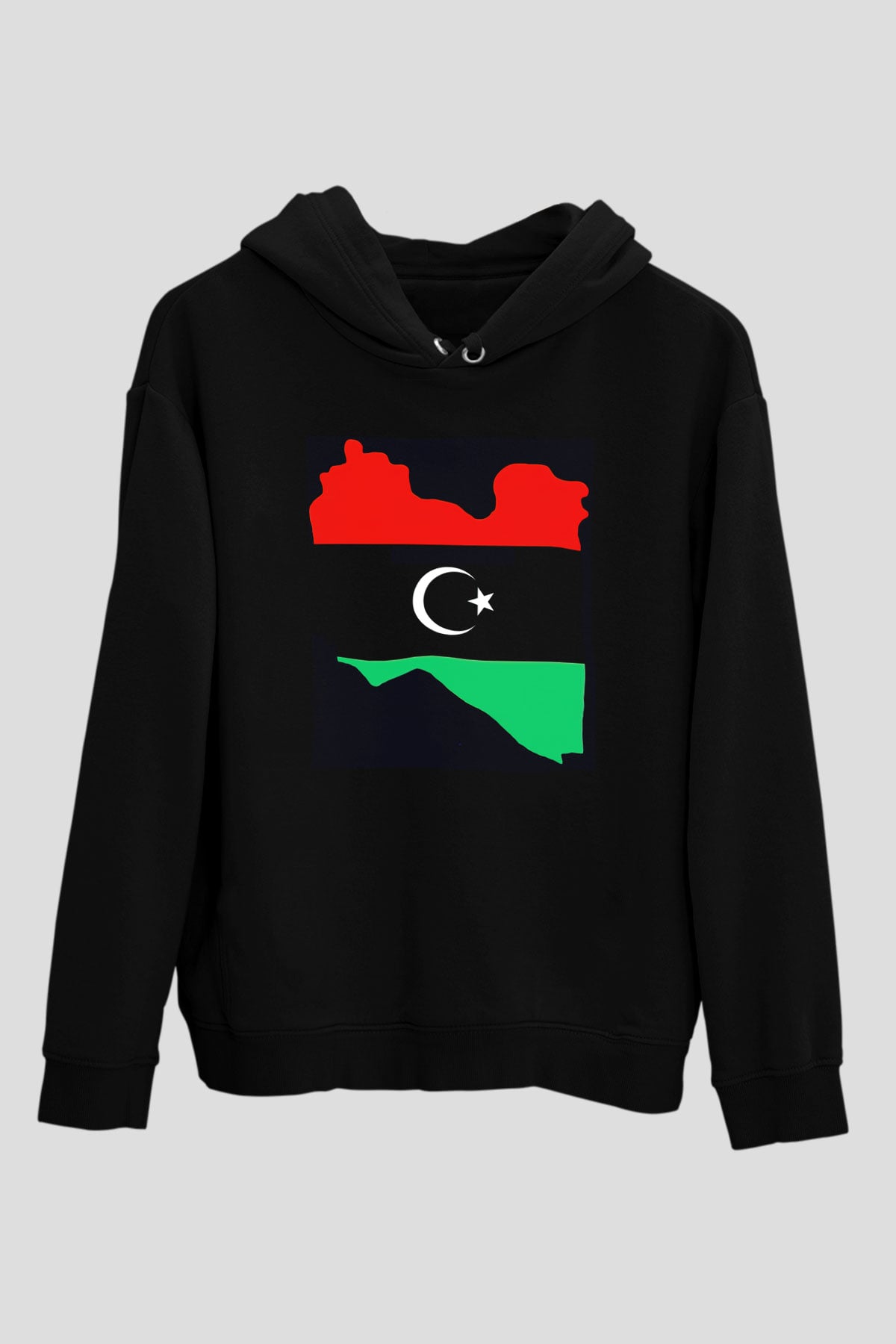 Libya Siyah Unisex Hoodie