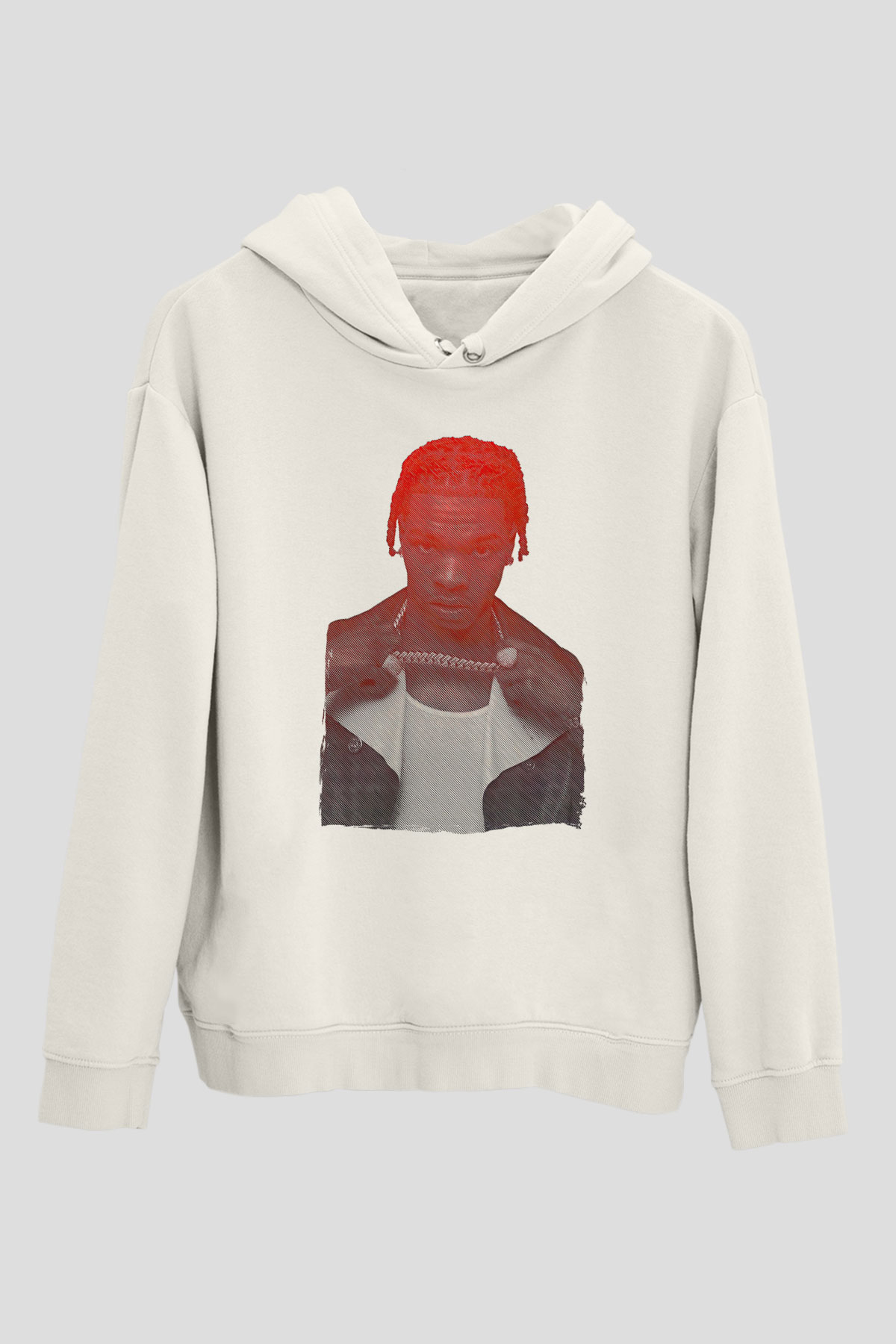 Lil Baby Baskılı Beyaz Unisex Kapüşonlu Sweatshirt