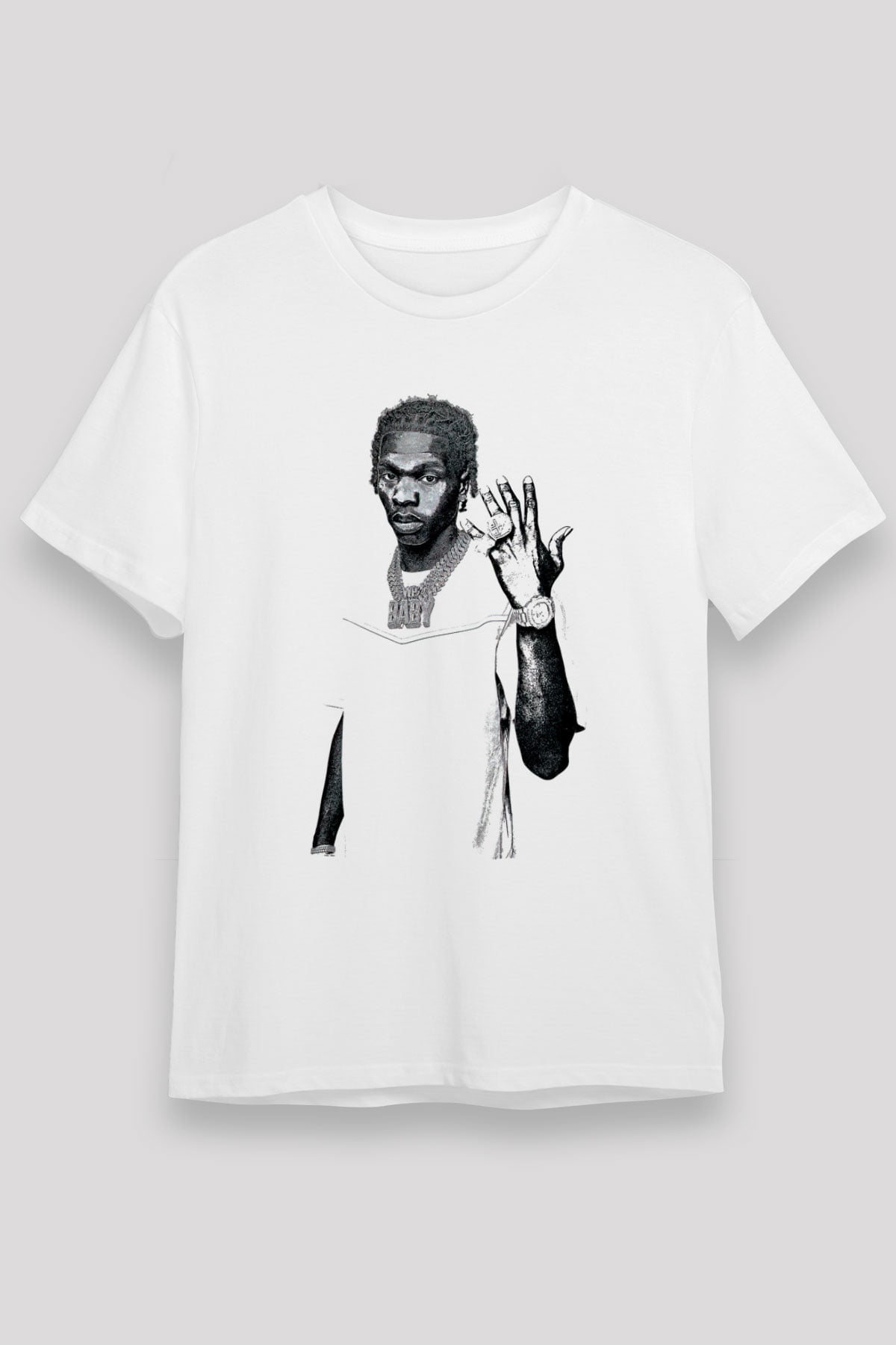Lil Baby Baskılı Unisex Beyaz Tişört - Tshirt