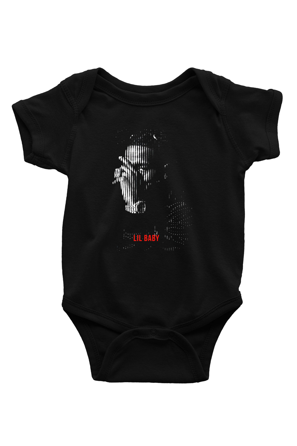 Lil Baby Baskılı Unisex Siyah Bebek Body - Zıbın
