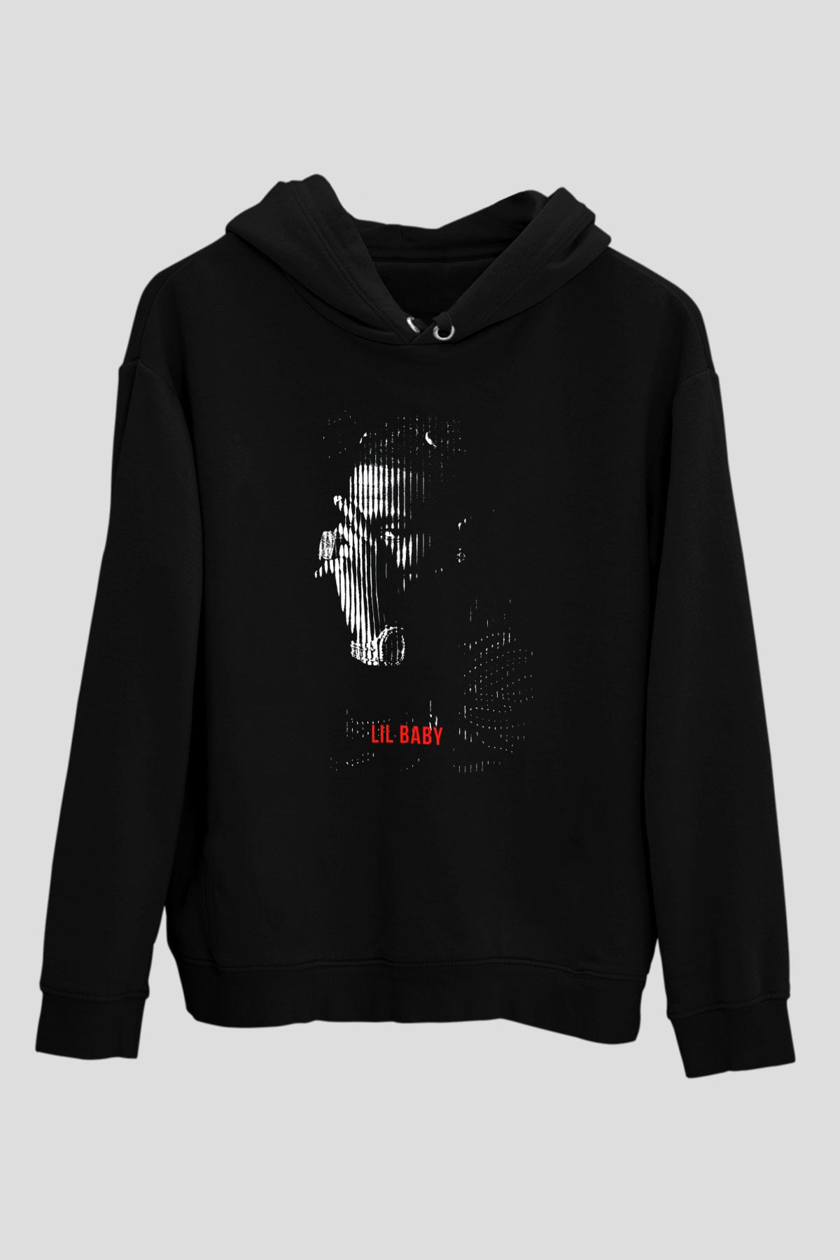 Lil Baby Baskılı Unisex Siyah Hoodie