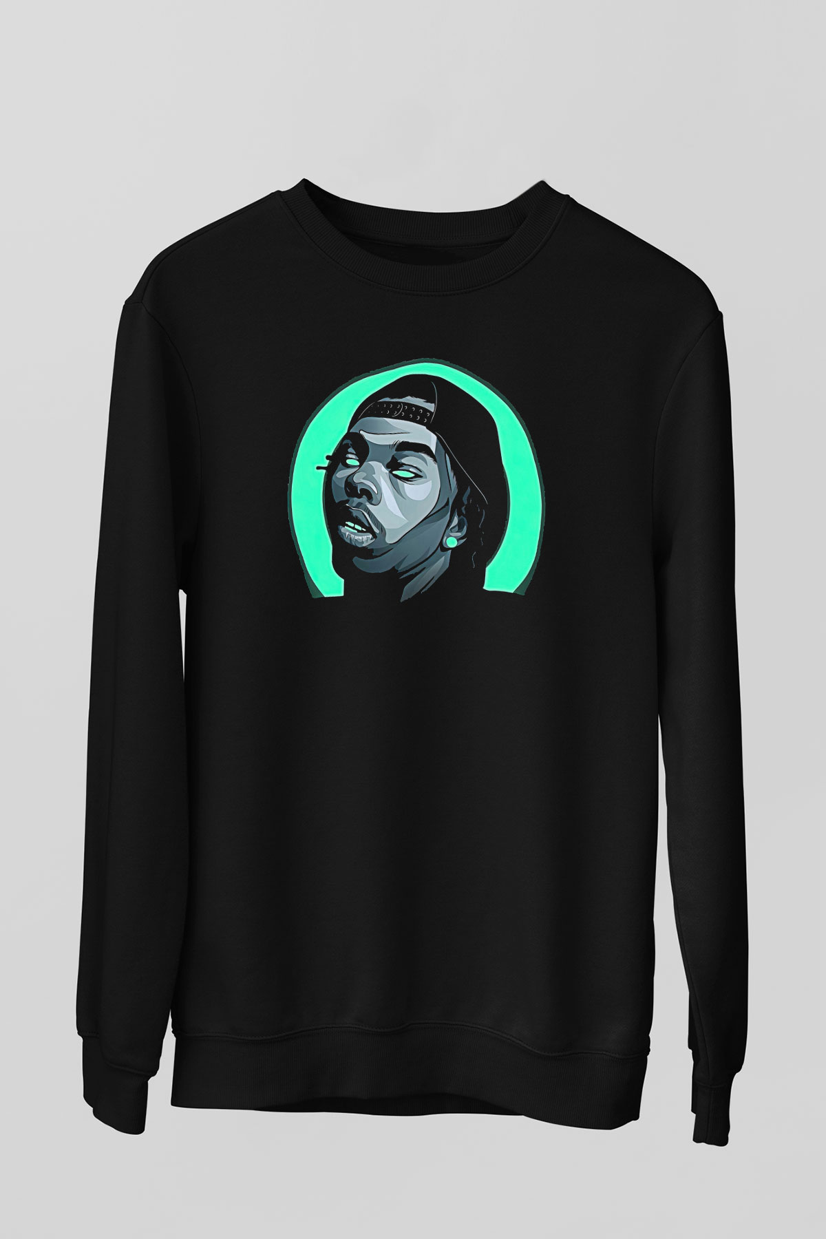 Lil Baby Baskılı Unisex Siyah Sweatshirt