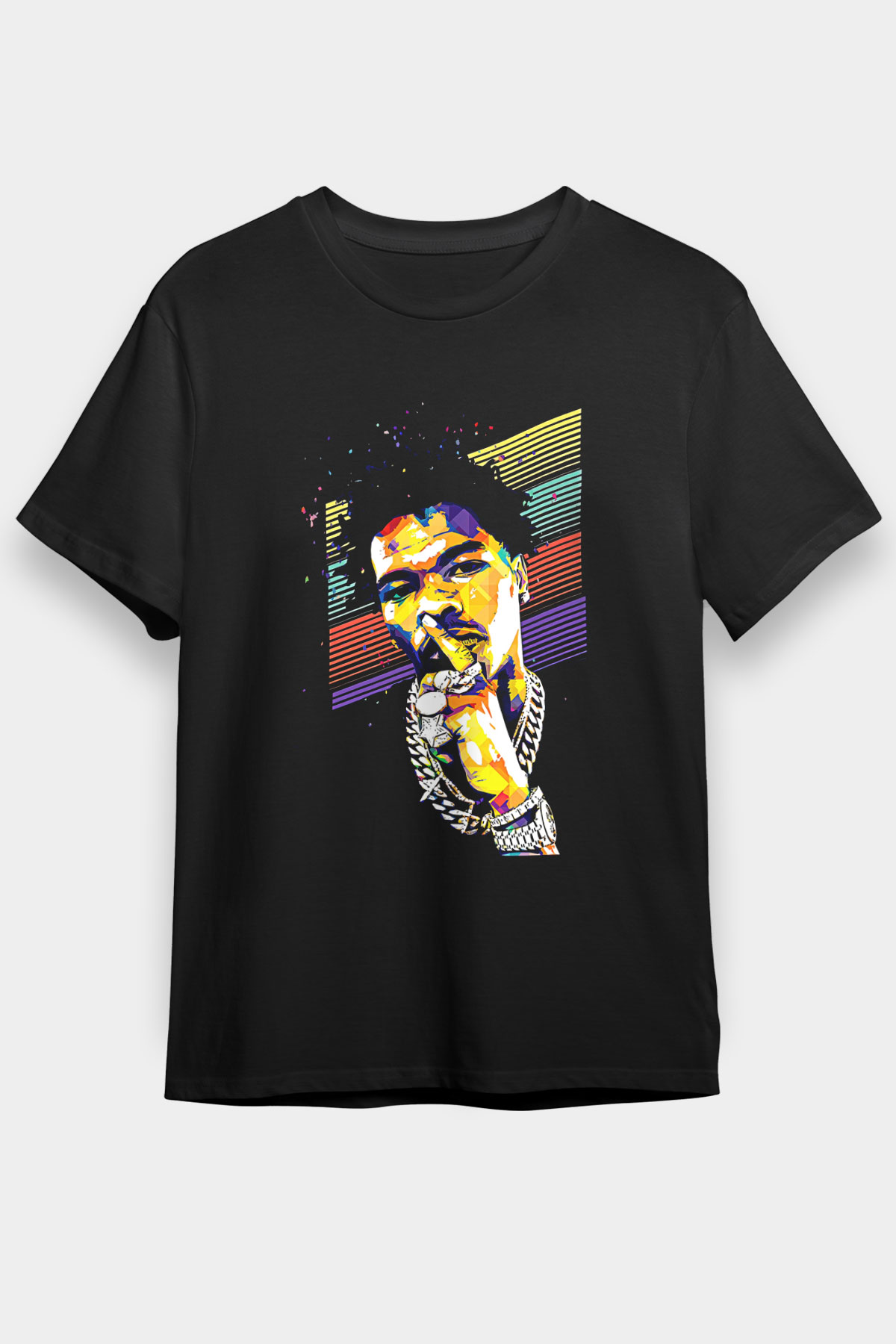 Lil Baby Baskılı Unisex Siyah Tişört - Tshirt
