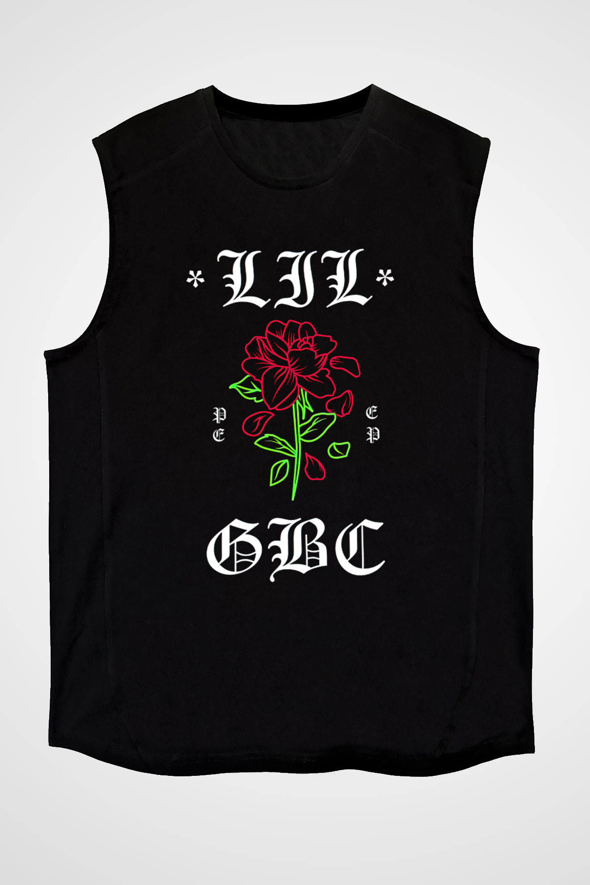 Lil Peep Baskılı Unisex Siyah Kolsuz Tişört - Tshirt