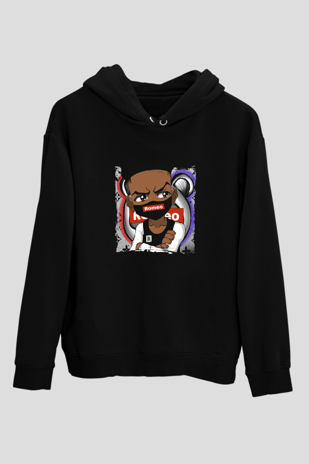 Lil' Romeo Baskılı Unisex Siyah Hoodie