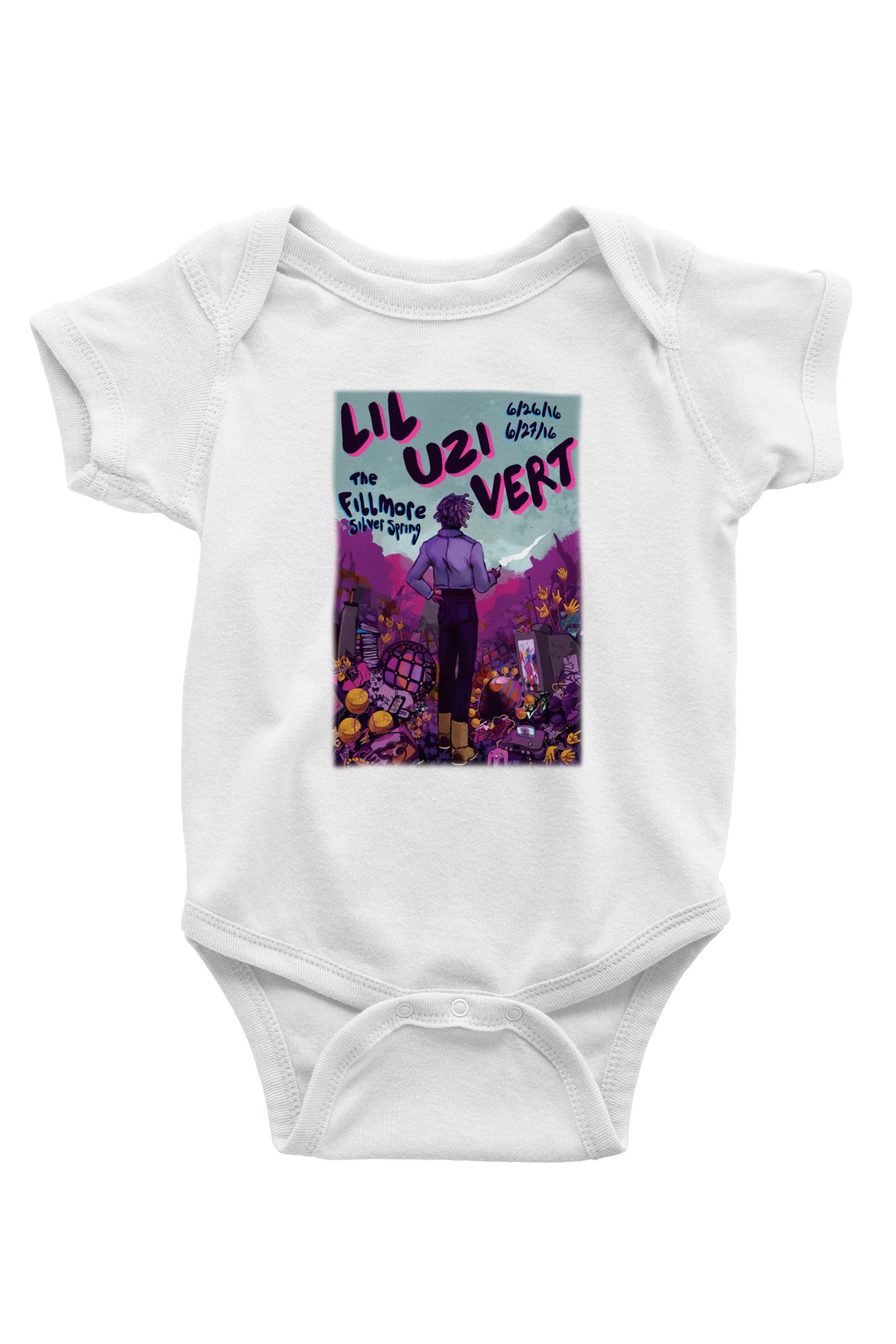 Lil Uzi Vert Baskılı Beyaz Unisex Bebek Body - Zıbın