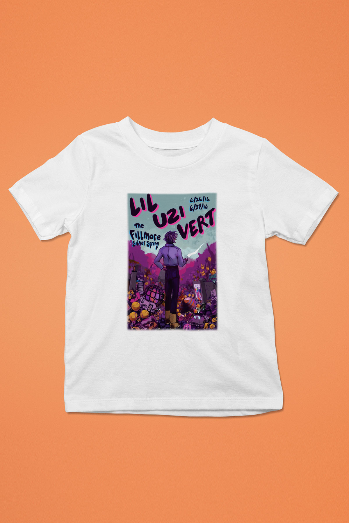 Lil Uzi Vert Baskılı Beyaz Unisex Çocuk Tişört