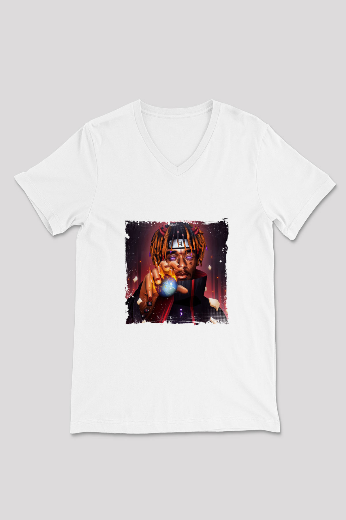 Lil Uzi Vert Baskılı Beyaz V Yaka Unisex Tişört
