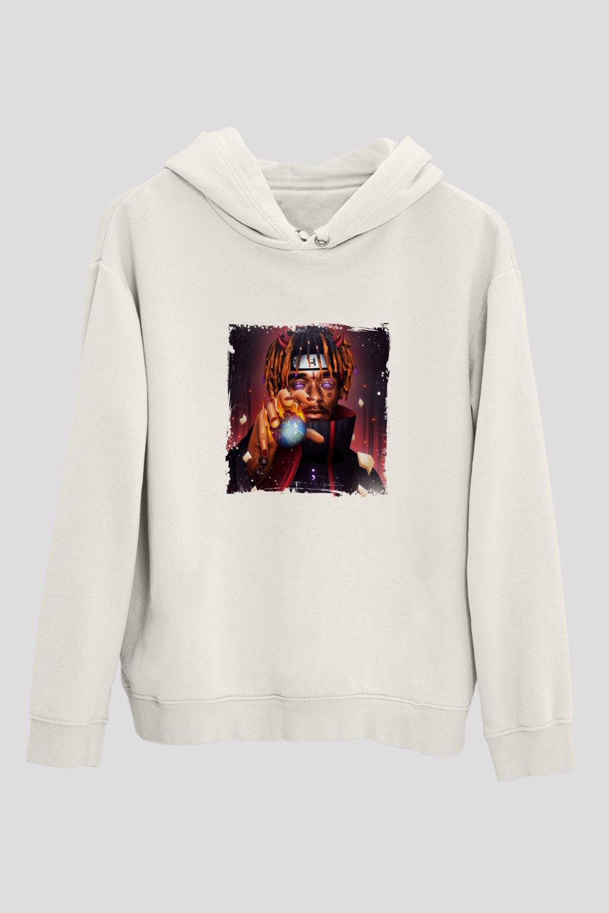 Lil Uzi Vert Baskılı Unisex Beyaz Kapüşonlu Sweatshirt