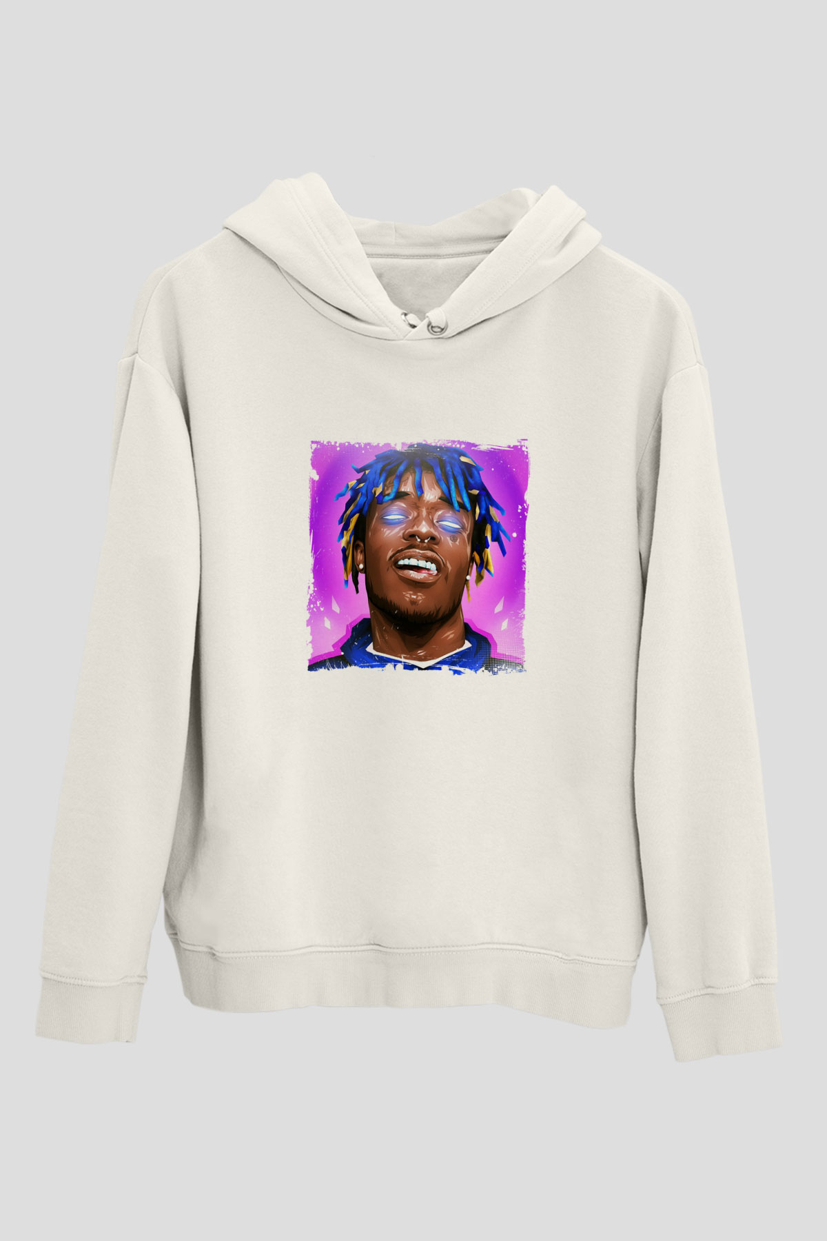 Lil Uzi Vert Baskılı Unisex Beyaz Kapüşonlu Sweatshirt