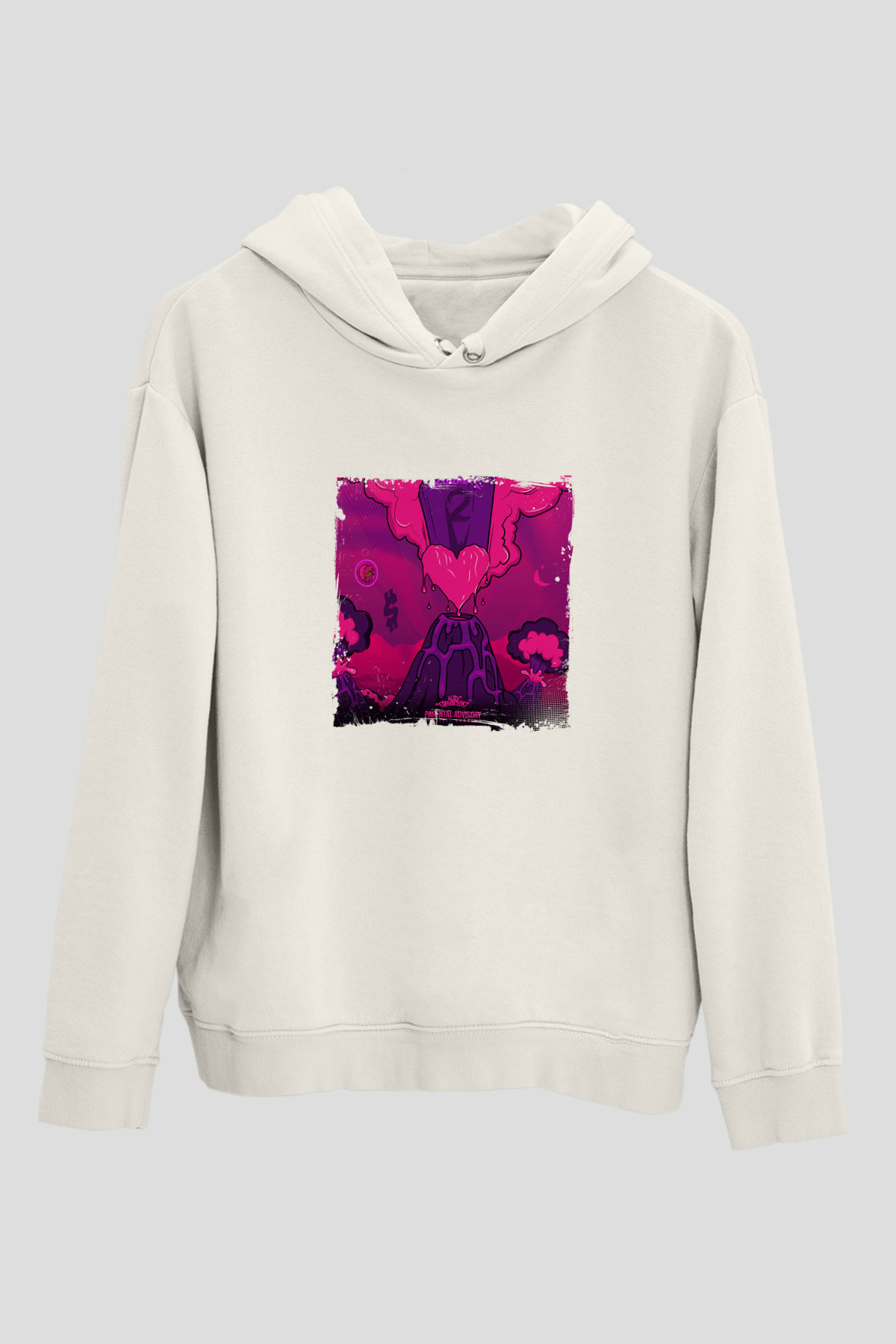Lil Uzi Vert Baskılı Unisex Beyaz Kapüşonlu Sweatshirt