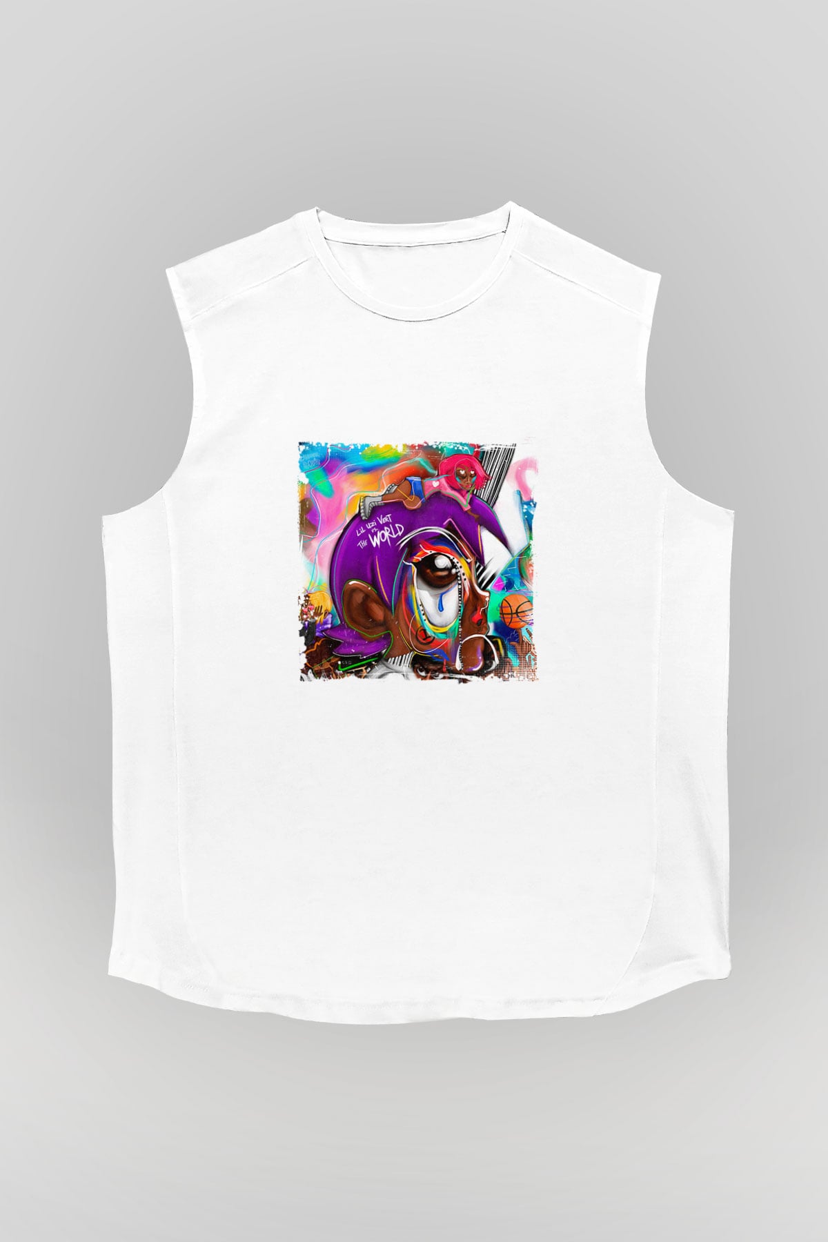 Lil Uzi Vert Baskılı Unisex Beyaz Kolsuz Tişört
