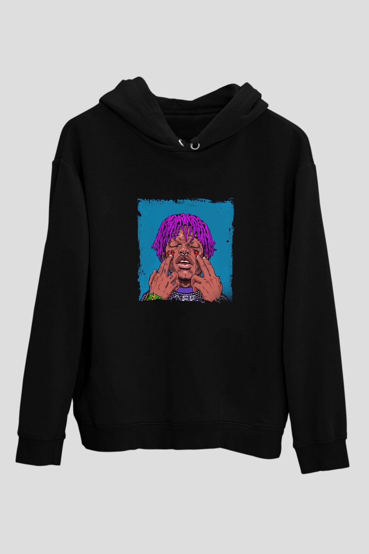 Lil Uzi Vert Baskılı Unisex Siyah Hoodie