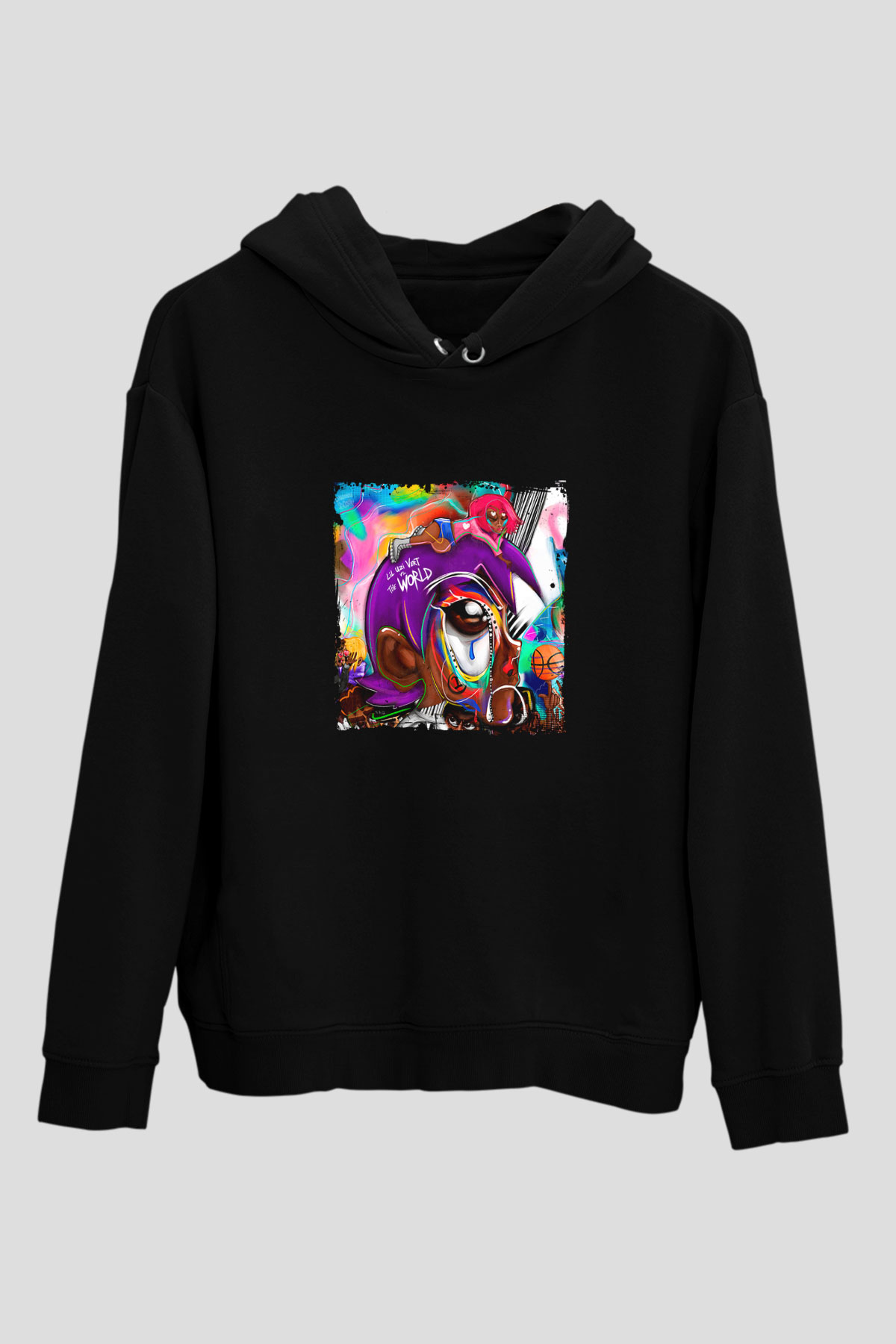 Lil Uzi Vert Baskılı Unisex Siyah Hoodie