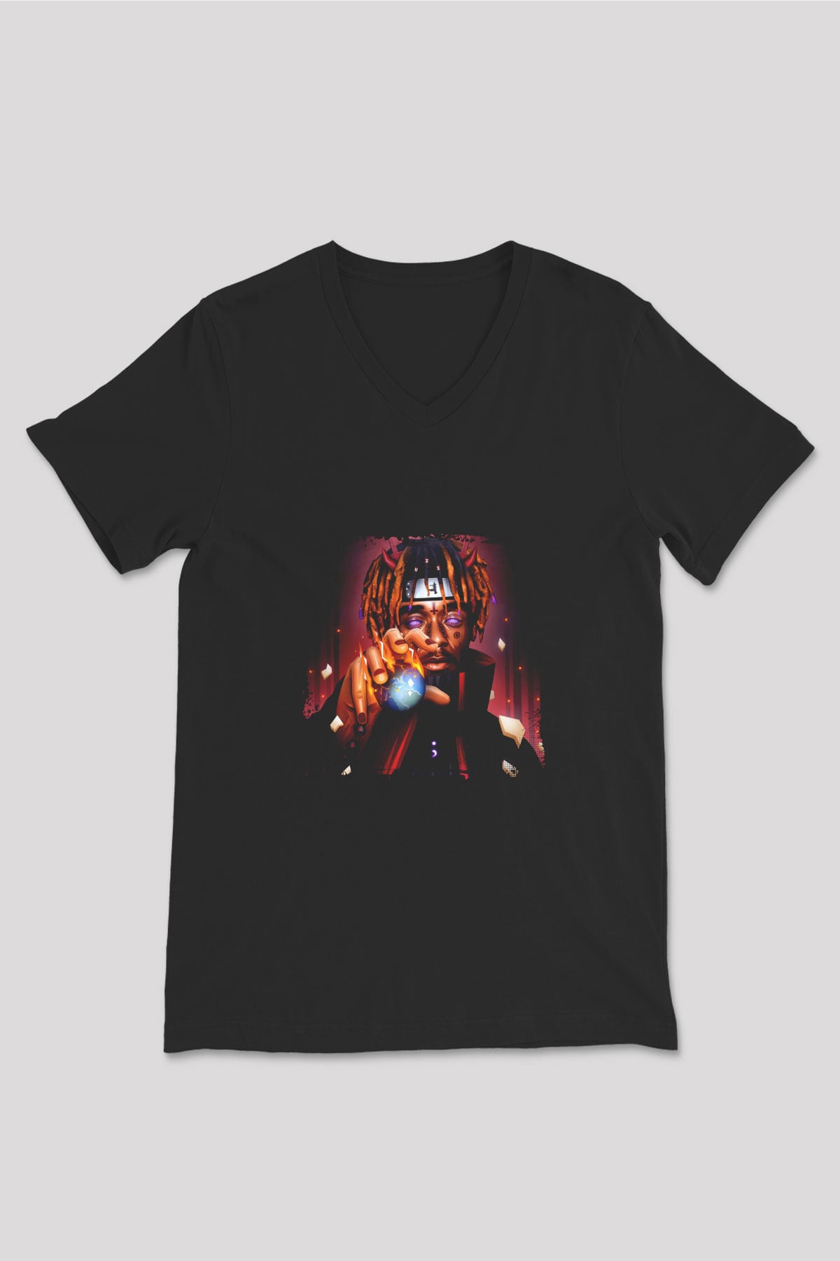 Lil Uzi Vert Baskılı Unisex Siyah V Yaka Tişört