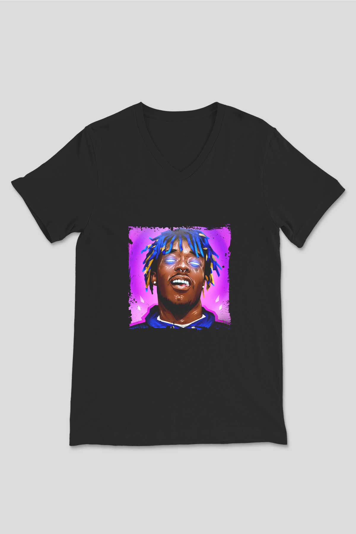 Lil Uzi Vert Baskılı Unisex Siyah V Yaka Tişört