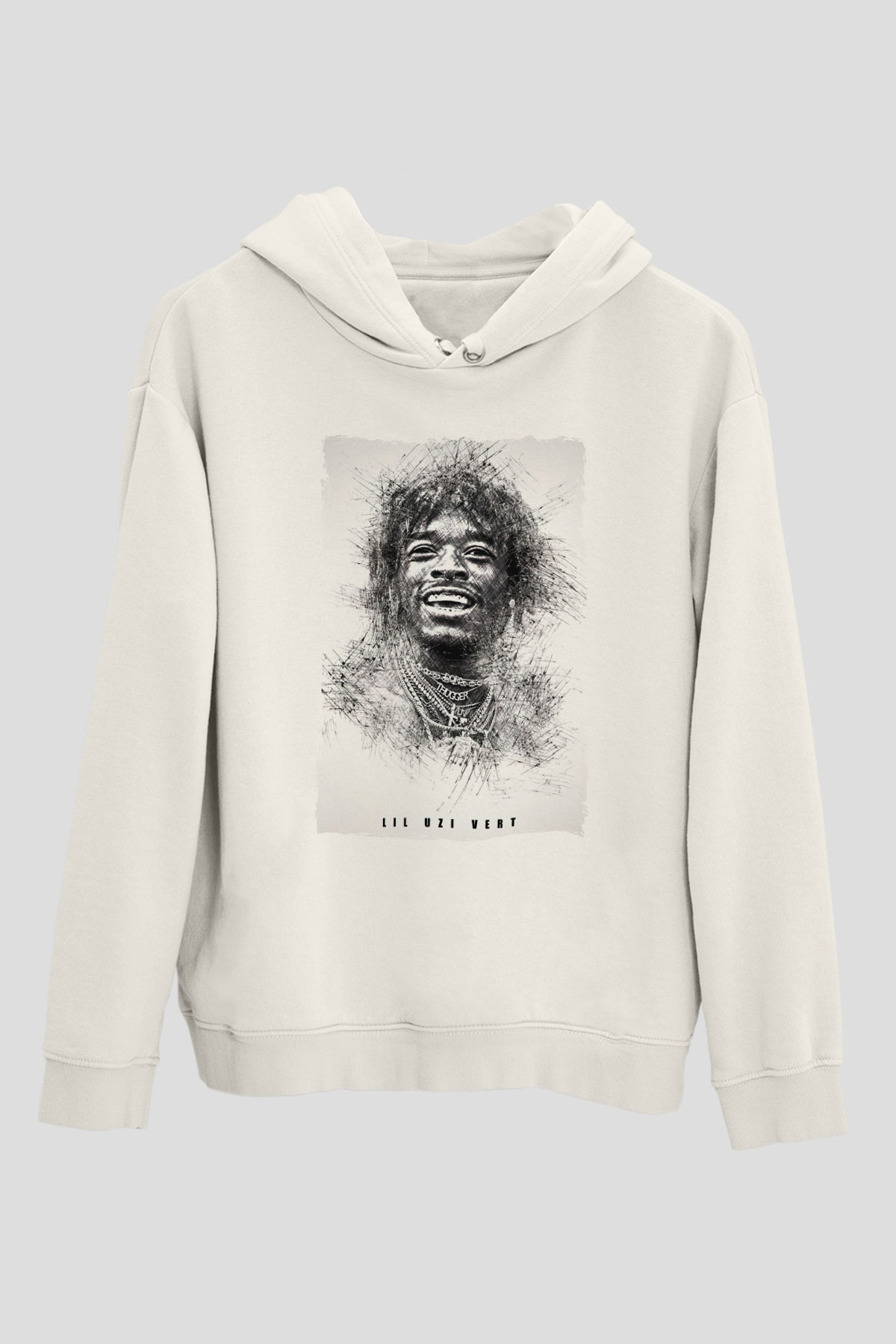 Lil Uzi Vert Beyaz Unisex Kapüşonlu Sweatshirt