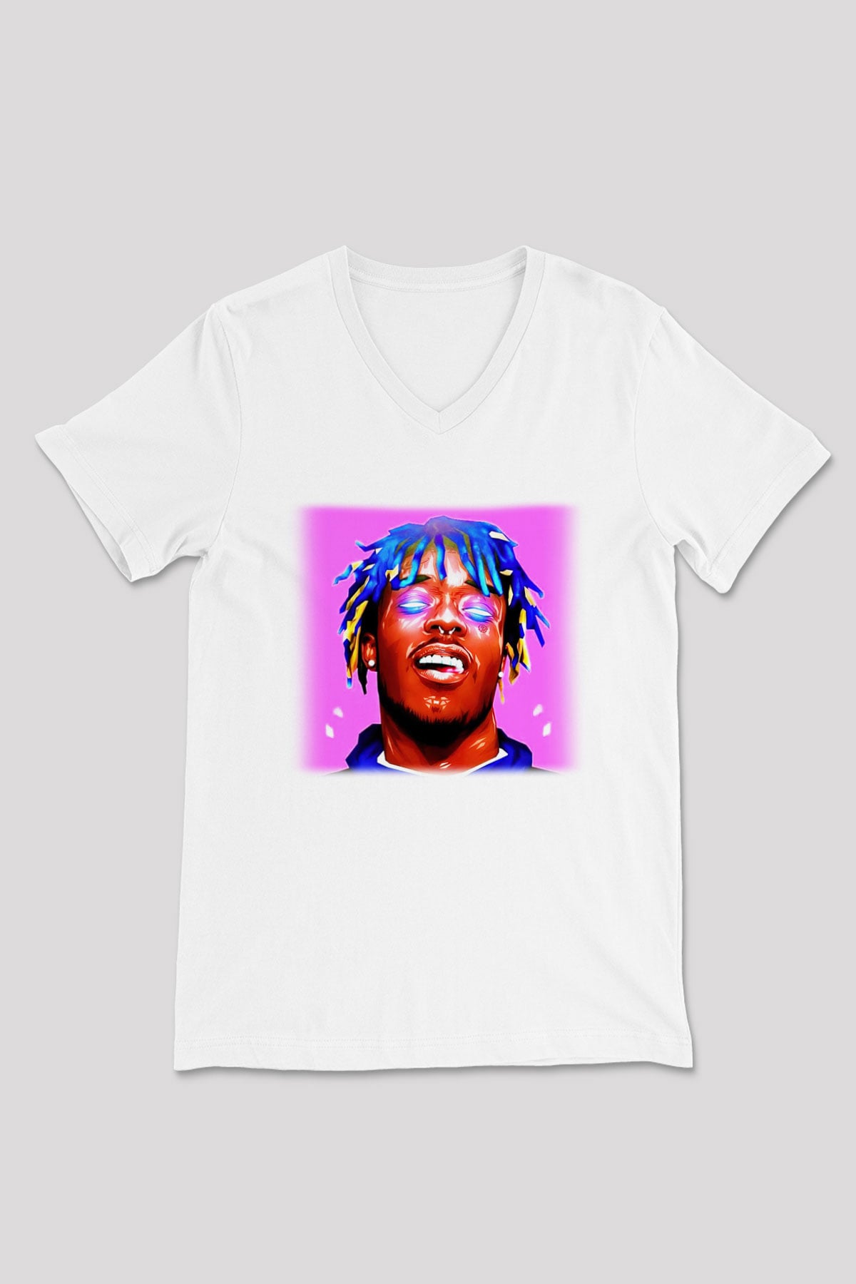 Lil Uzi Vert Beyaz Unisex V Yaka Tişört T-Shirt